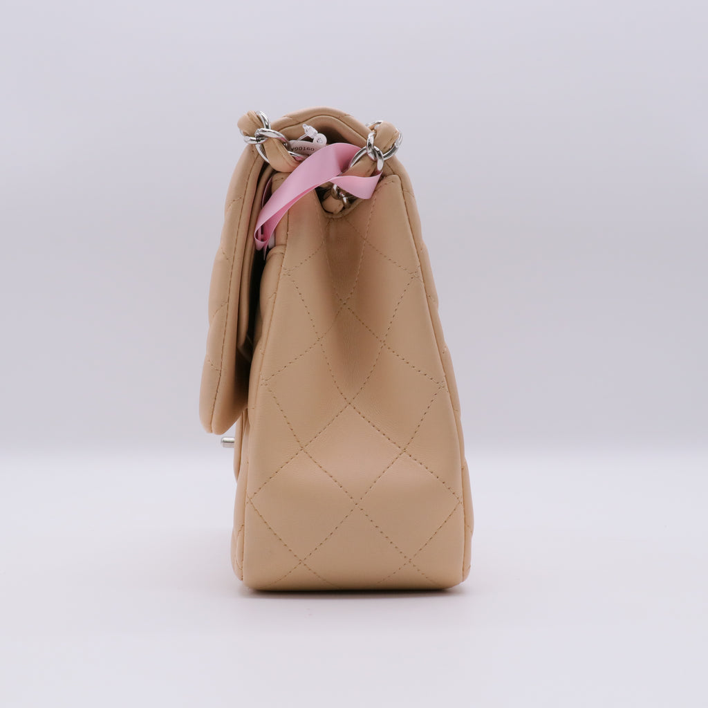 Caviar Quilted Jumbo Double Flap Light Beige twins