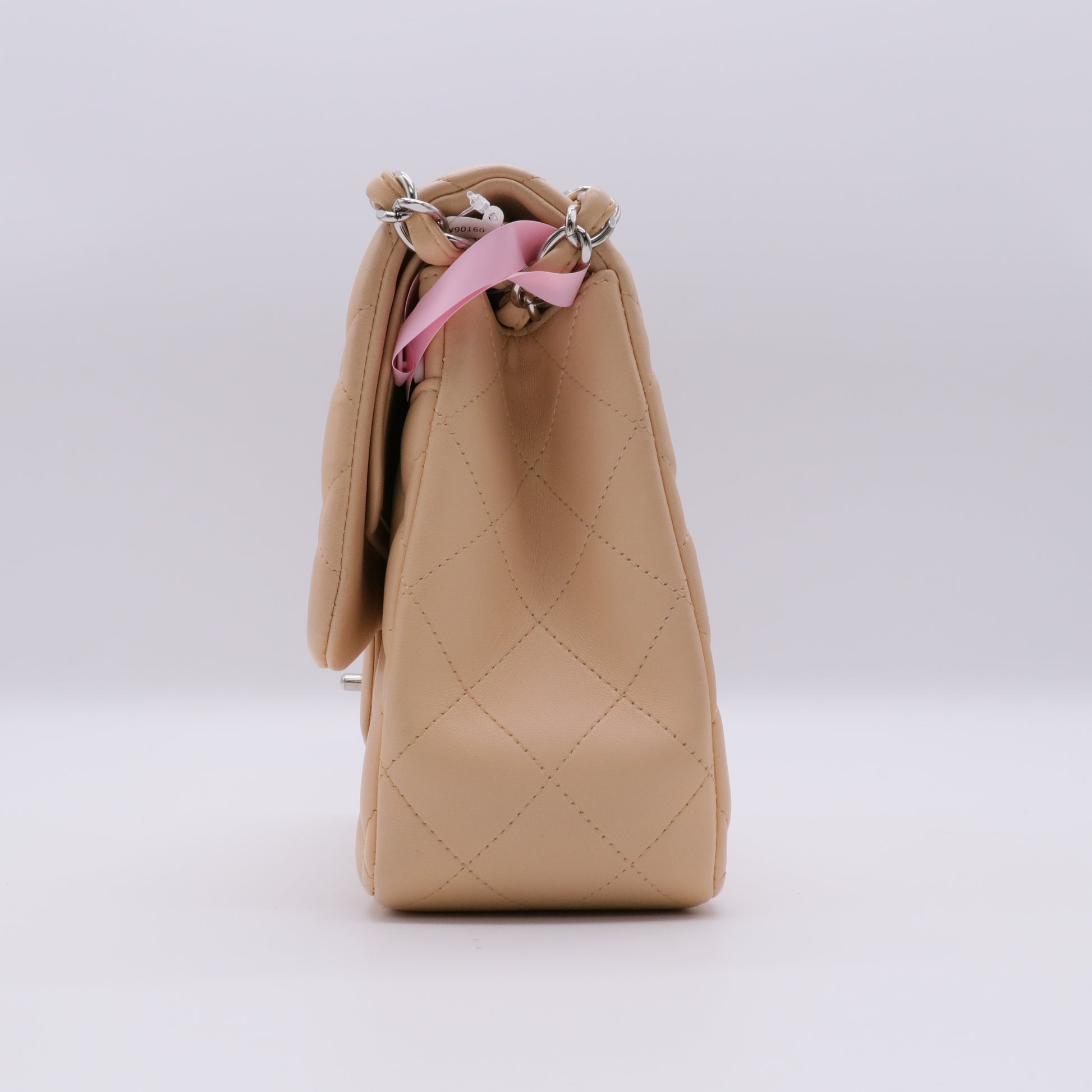 Caviar Quilted Jumbo Double Flap Light Beige twins