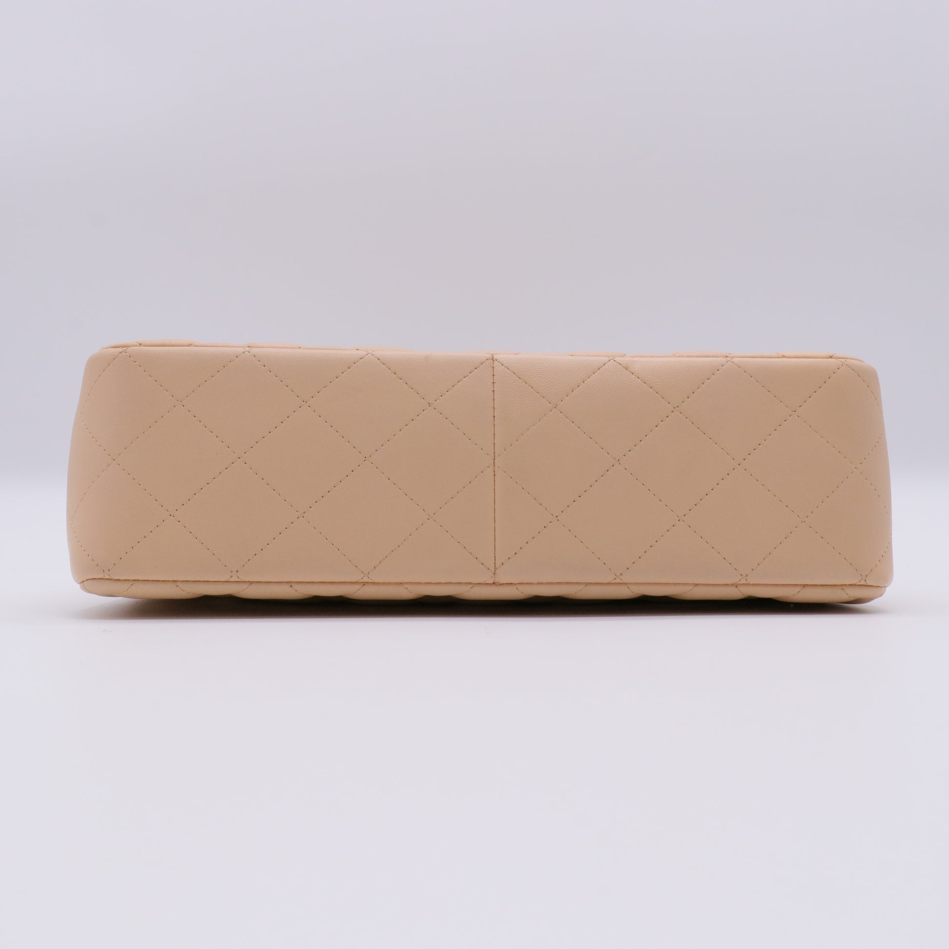 Caviar Quilted Jumbo Double Flap Light Beige twins