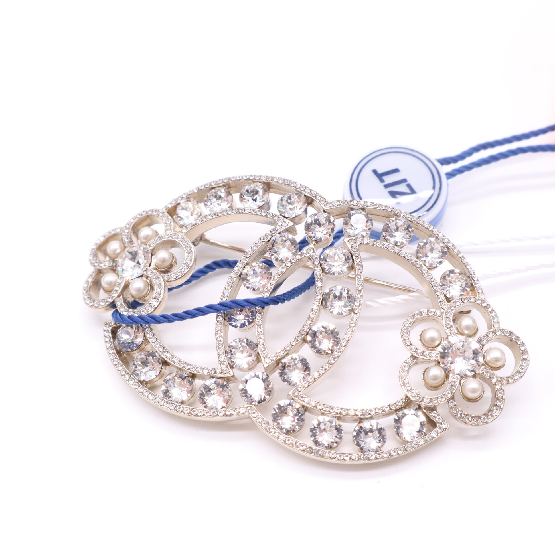 Chanel Rhinestone Brooch twins LDZ465