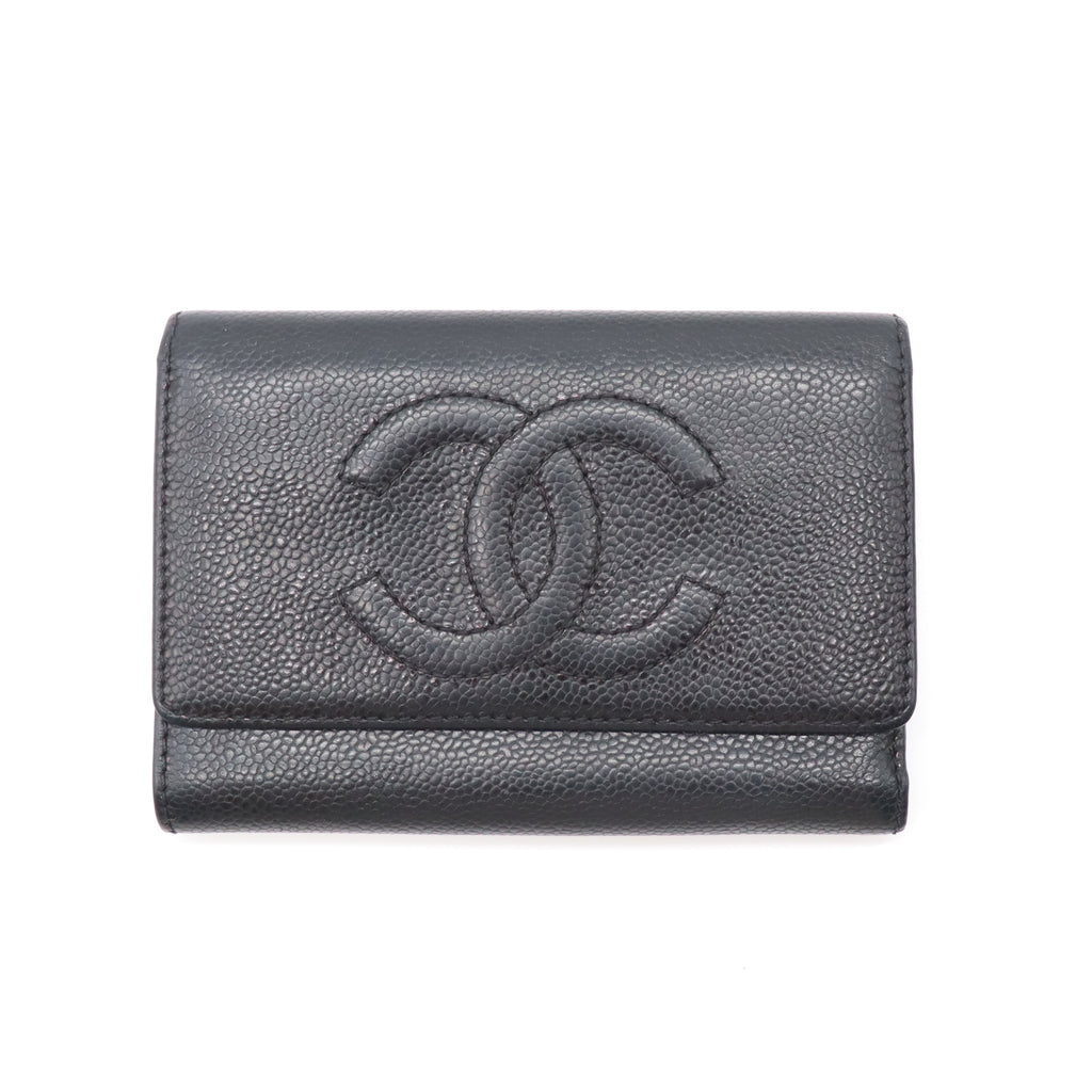 Chanel Black Caviar Bifold Wallet W21654