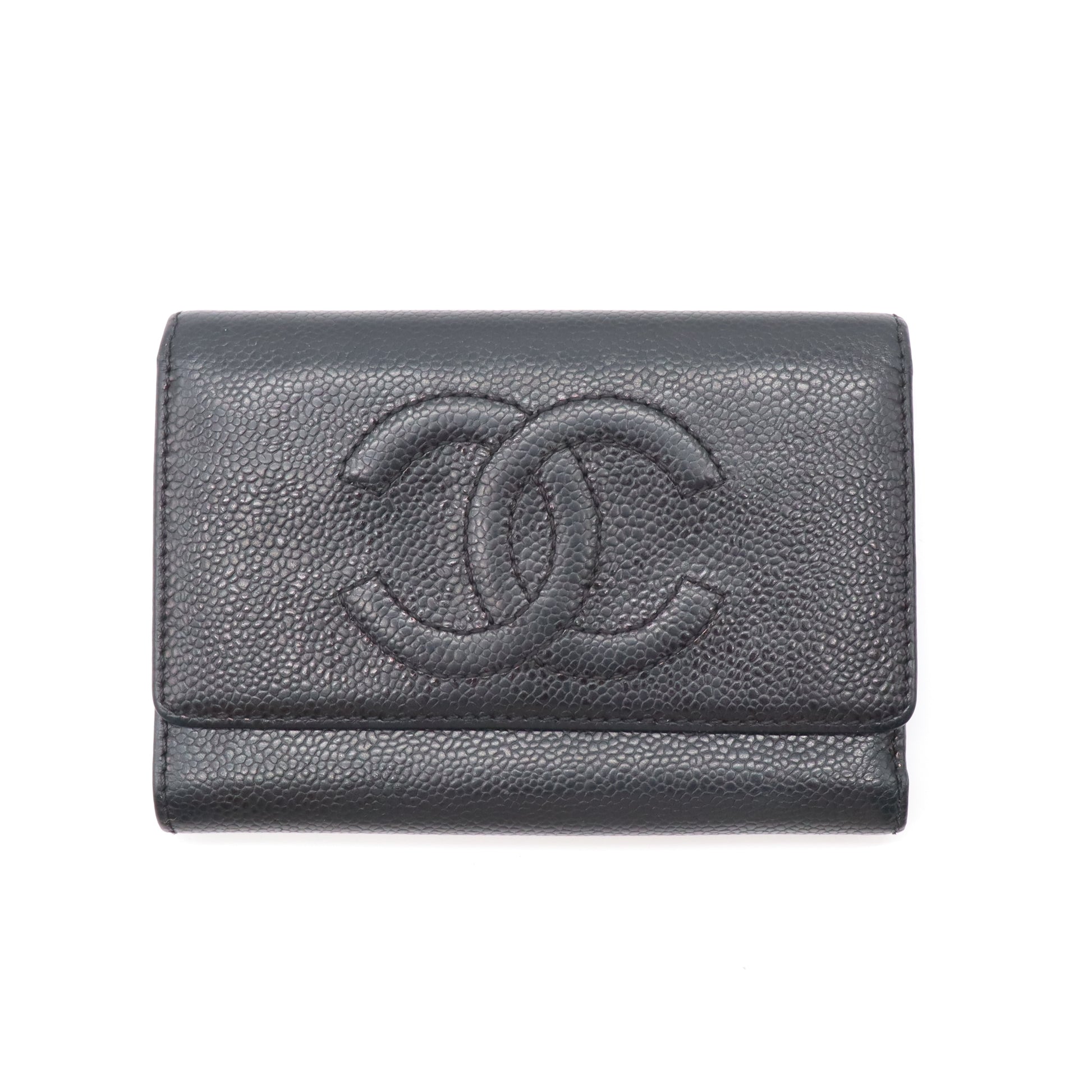 Chanel Black Caviar Bifold Wallet W21654