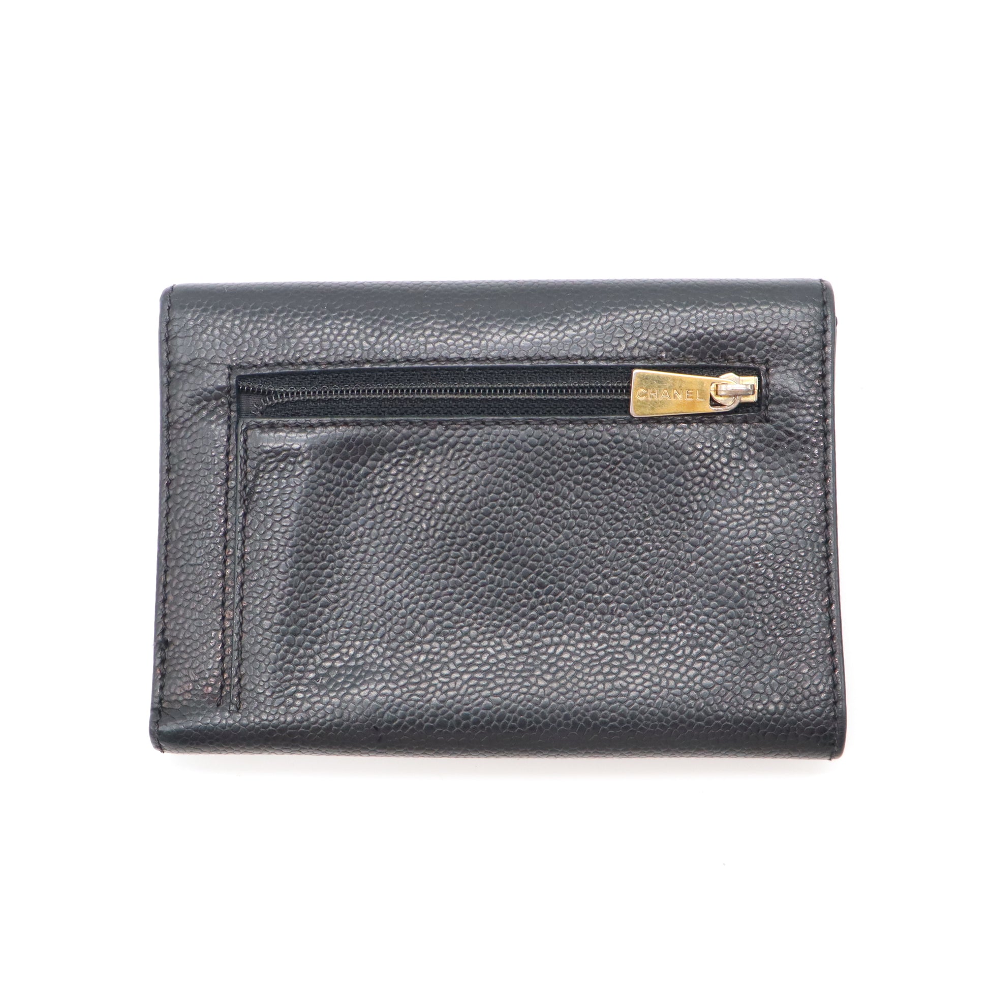 Chanel Black Caviar Bifold Wallet W21654