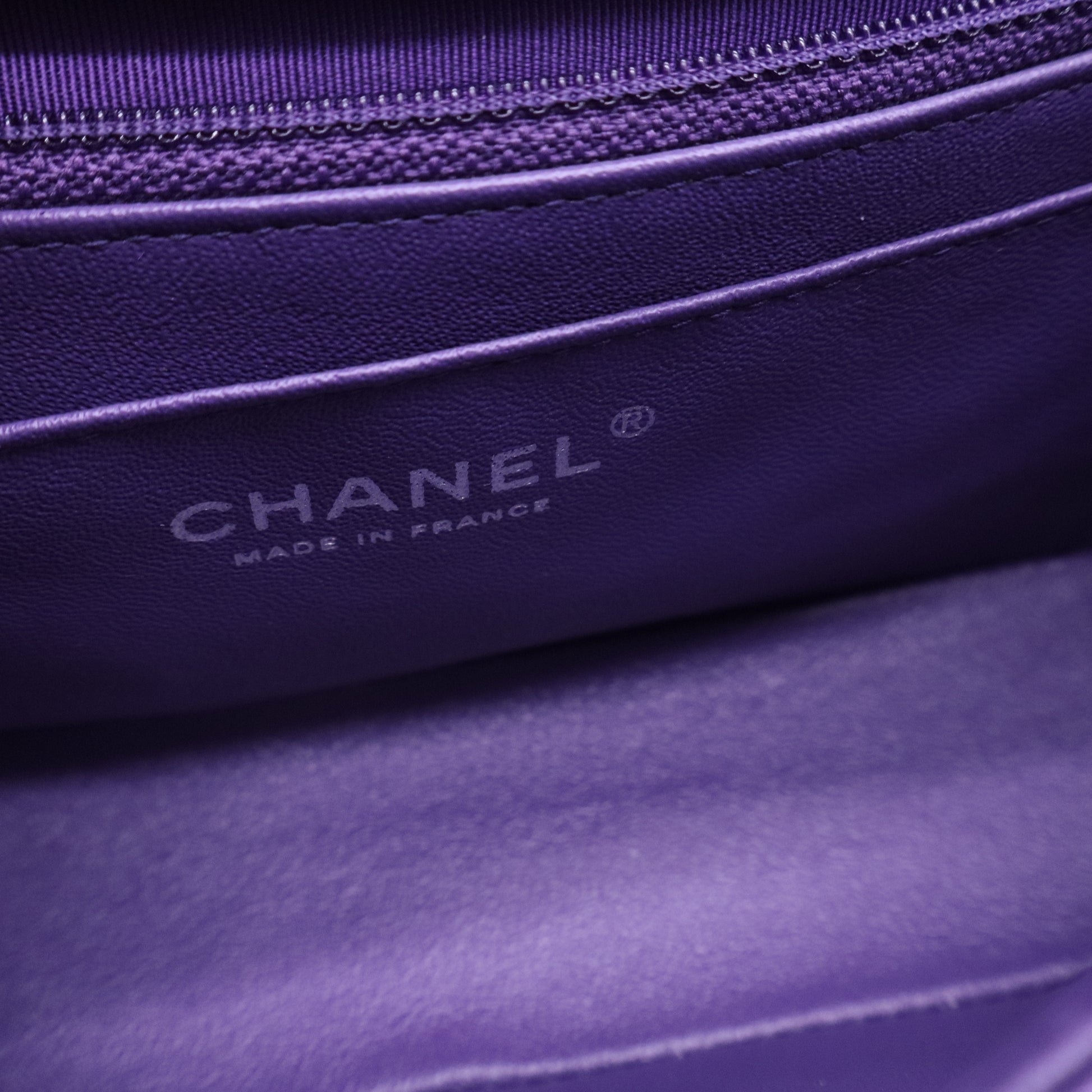 Timeless Mini Rectangular Purple Lambskin   B20300