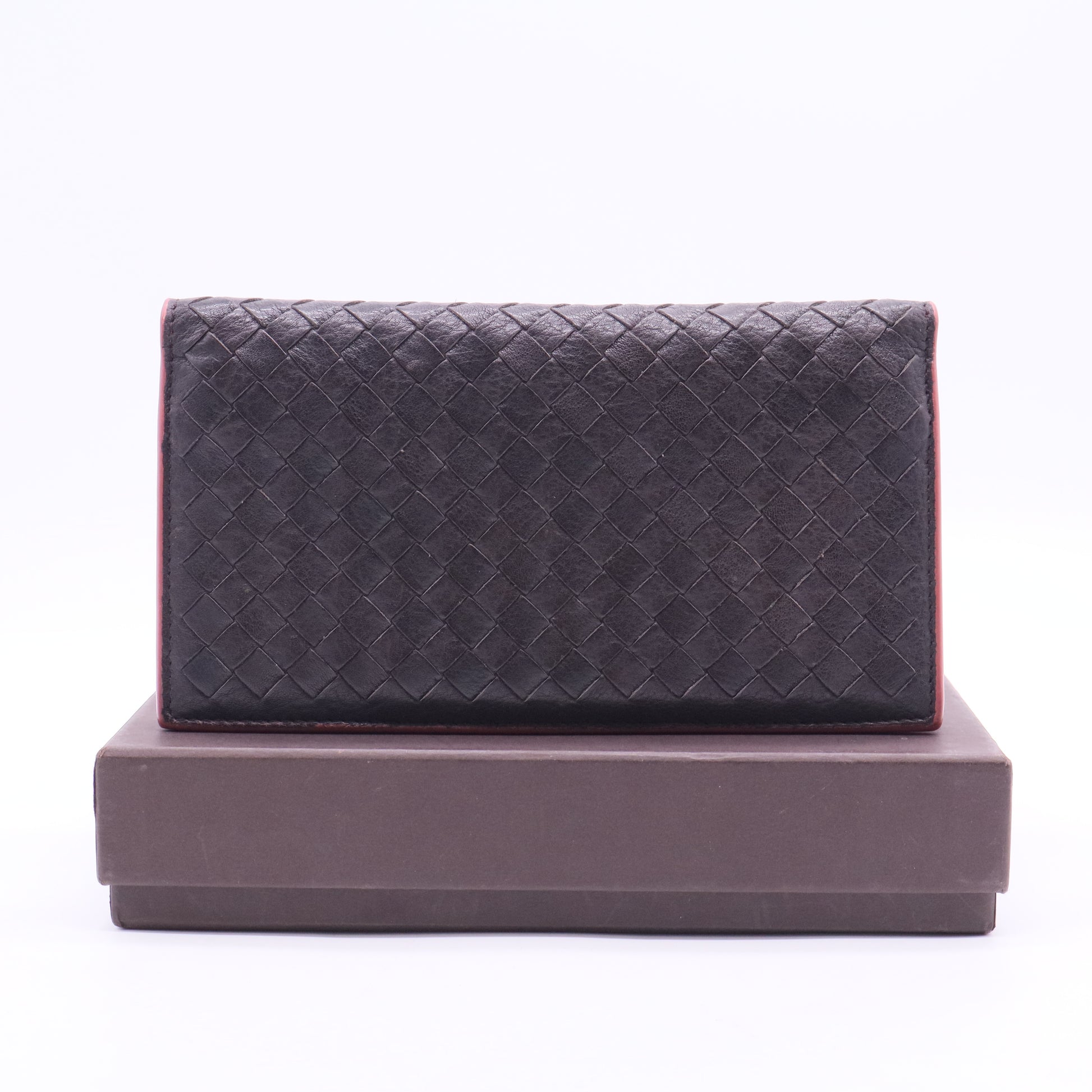 Intrecciato Weave Leather Wallet