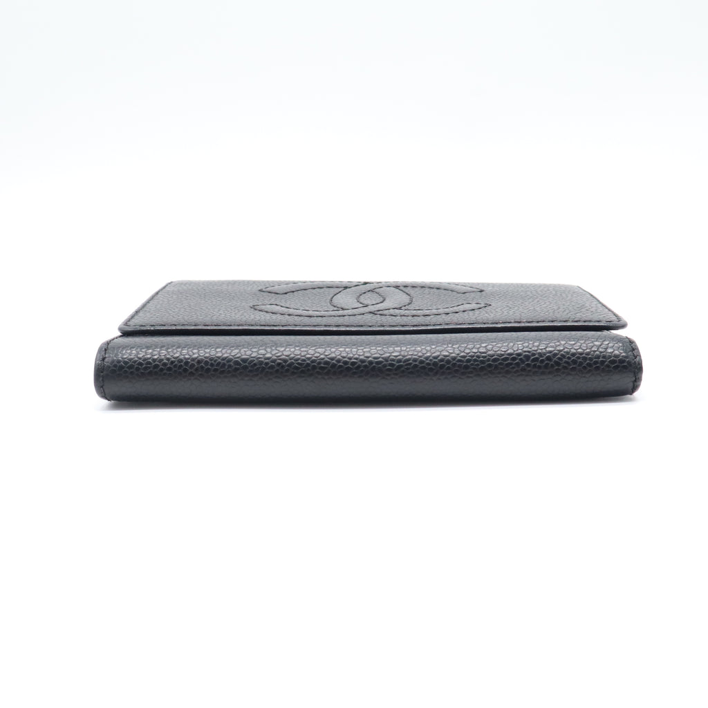 Chanel Black Caviar Bifold Wallet W21654