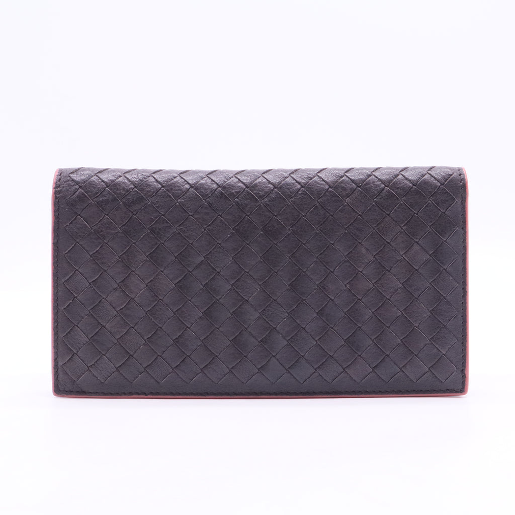 Intrecciato Weave Leather Wallet