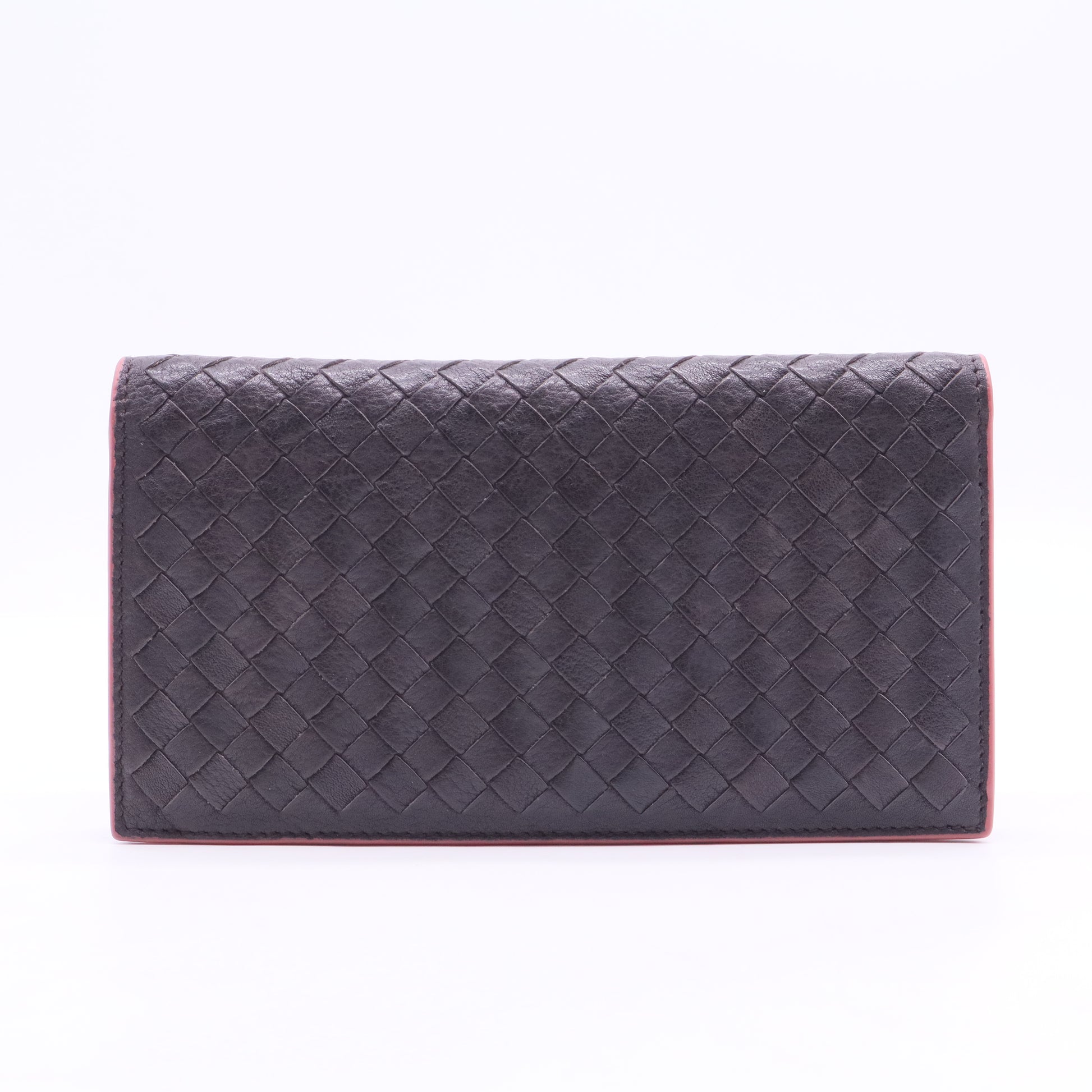 Intrecciato Weave Leather Wallet