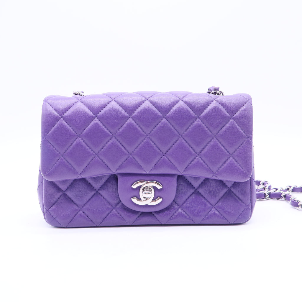 Timeless Mini Rectangular Purple Lambskin   B20300