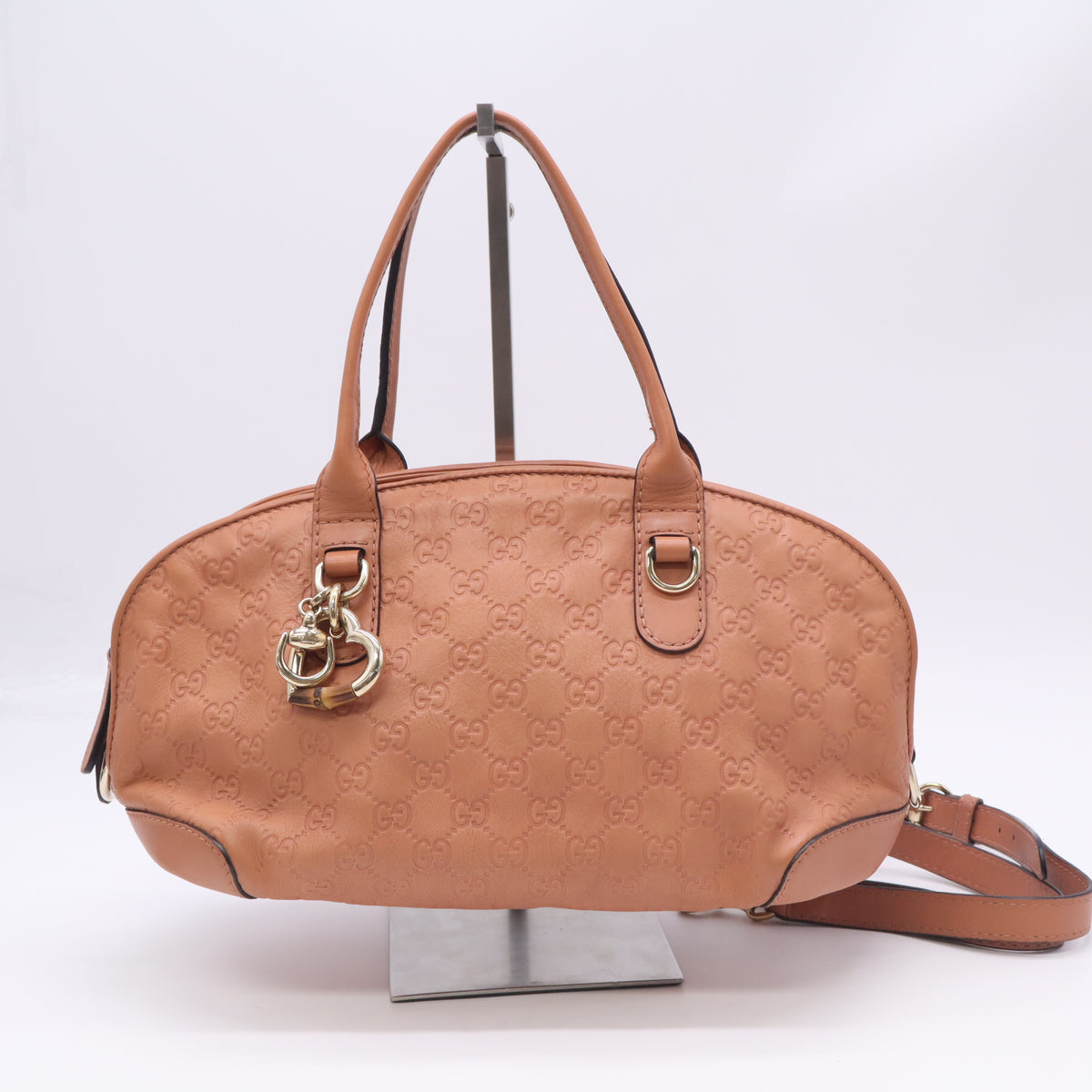 Brown Guccissima Leather Heart Bit Satchel B23984