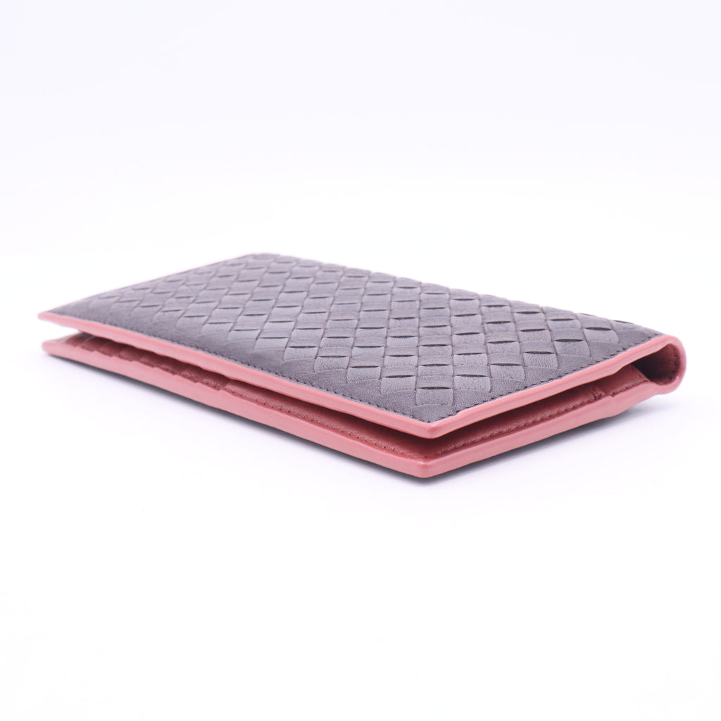 Intrecciato Weave Leather Wallet
