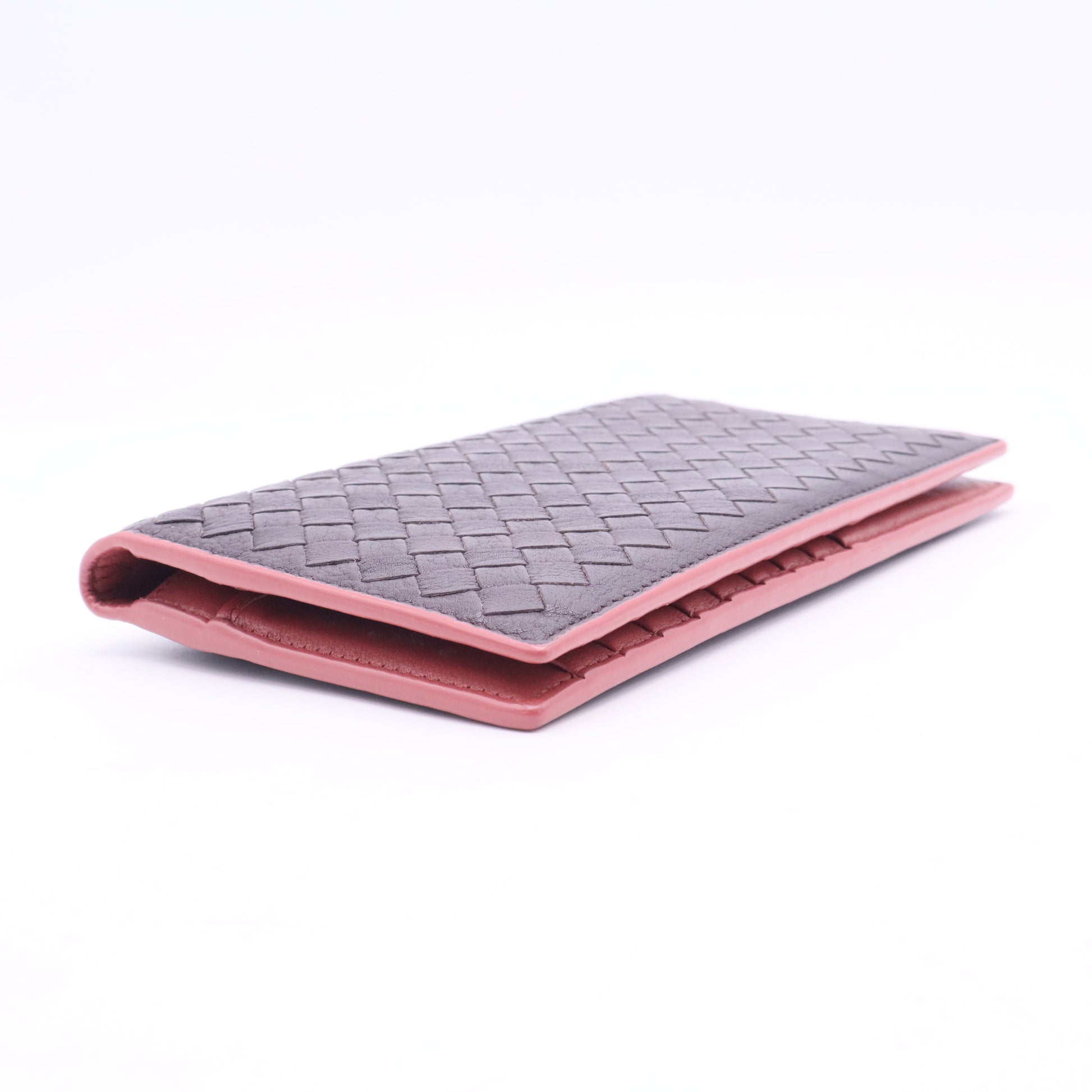 Intrecciato Weave Leather Wallet