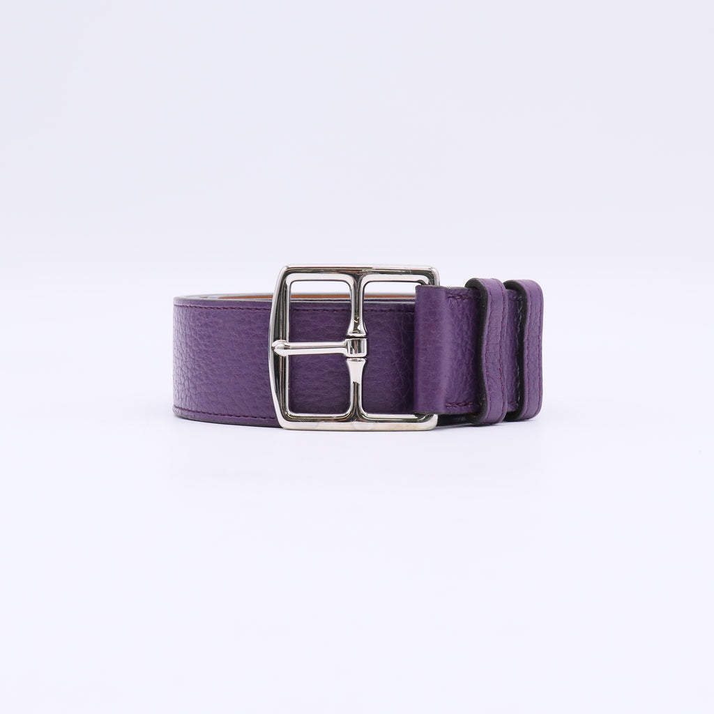 Hermès Étrivière Purple Leather Wide Belt W23000