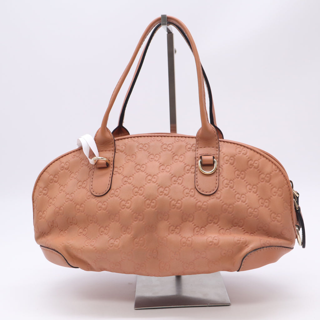 Brown Guccissima Leather Heart Bit Satchel B23984