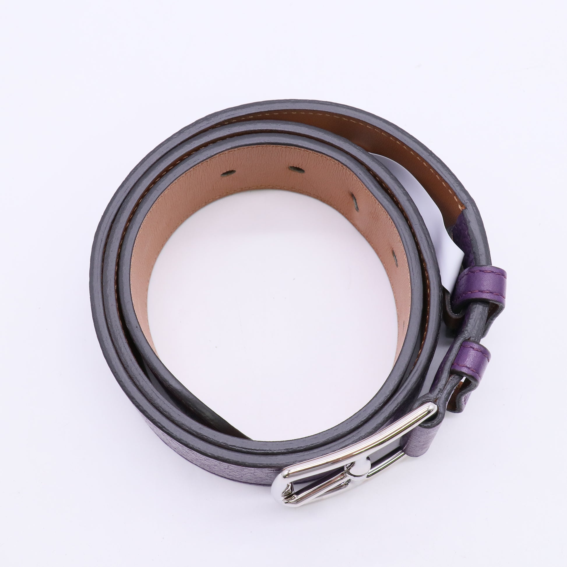 Hermès Étrivière Purple Leather Wide Belt W23000