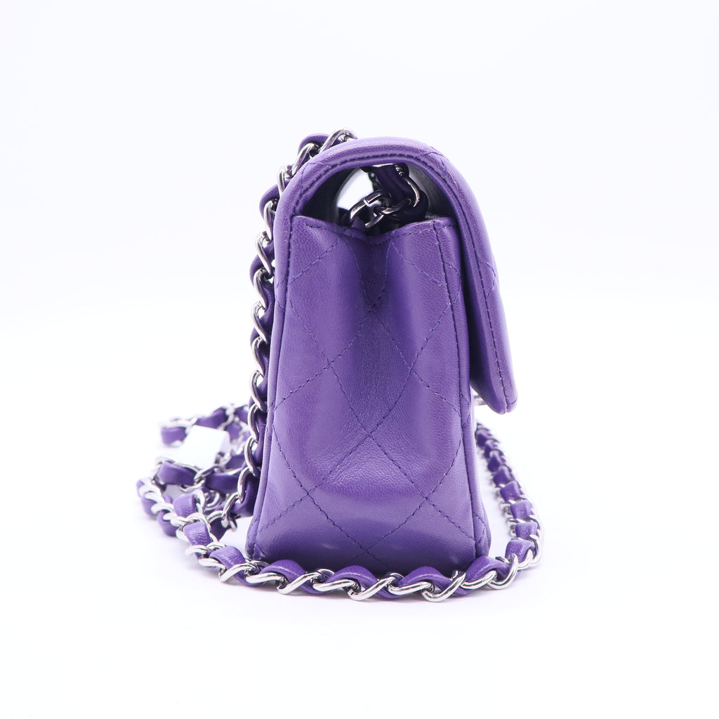 Timeless Mini Rectangular Purple Lambskin   B20300