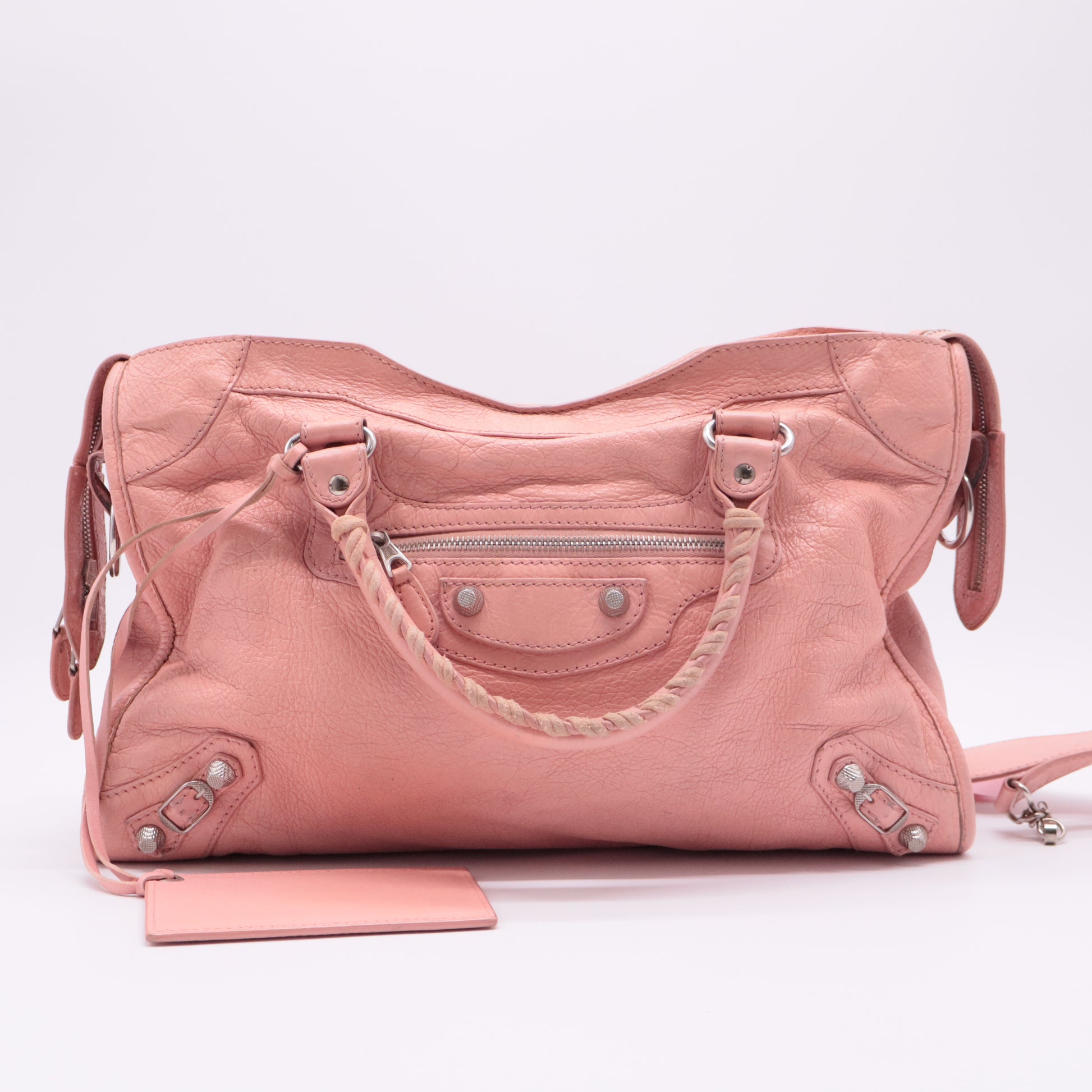 Pink Leather RH Part Time Tote twins