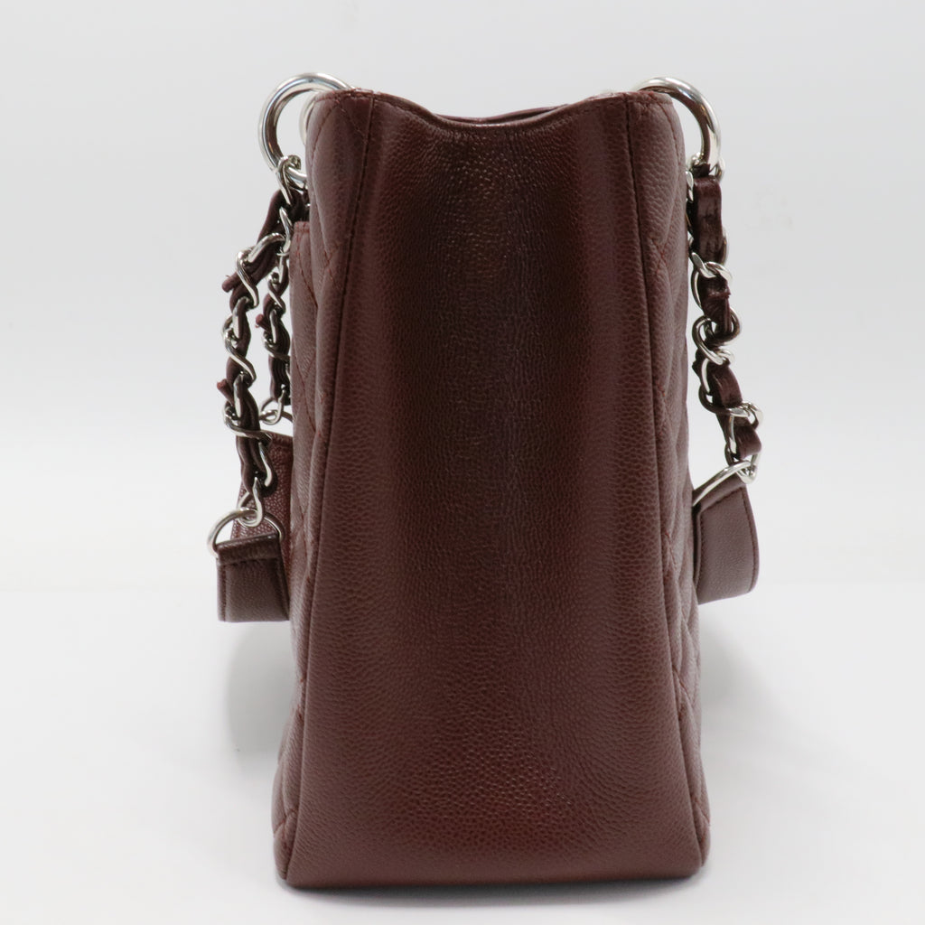 Grand Shopping Tote Quilted Caviar Burgundy