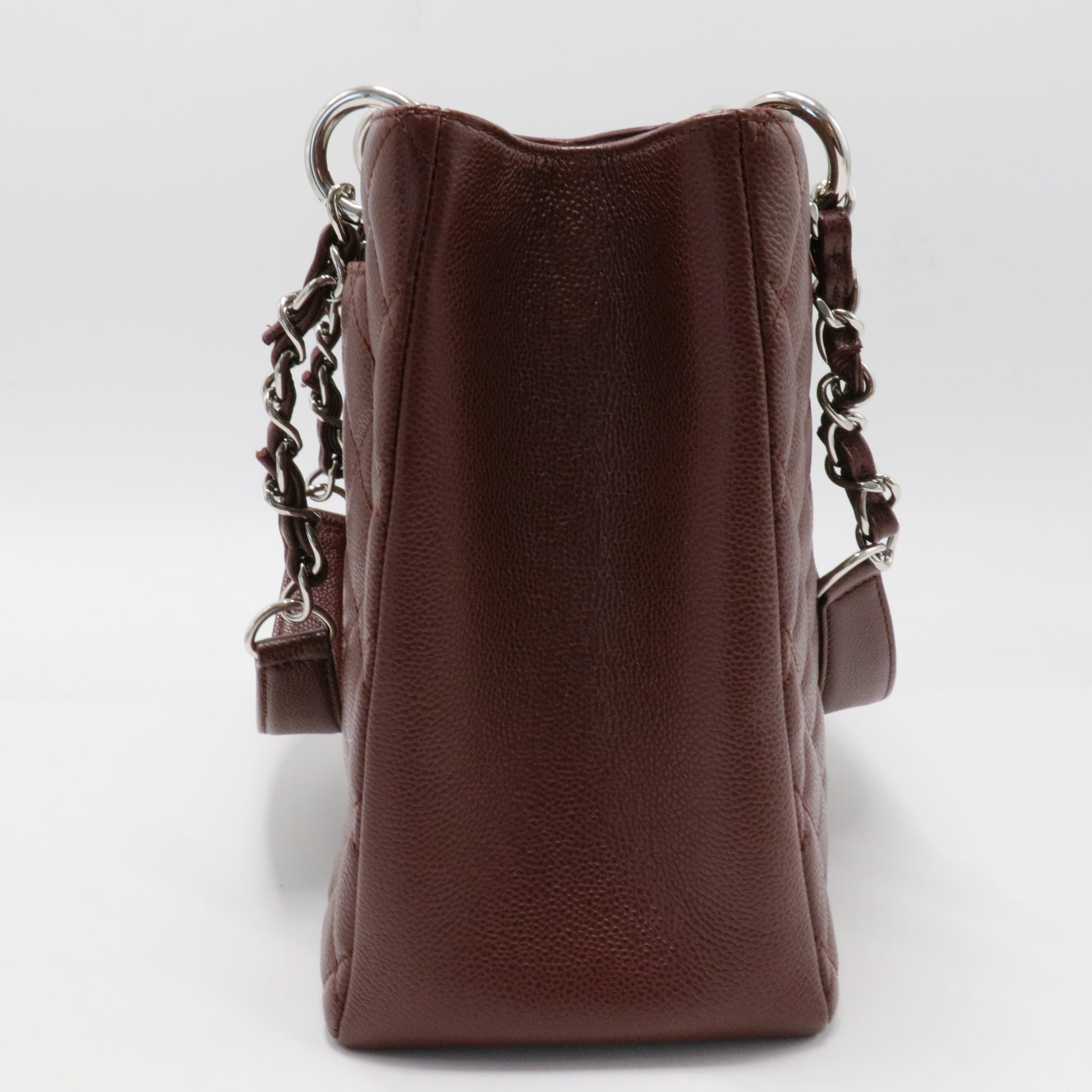 Grand Shopping Tote Quilted Caviar Burgundy