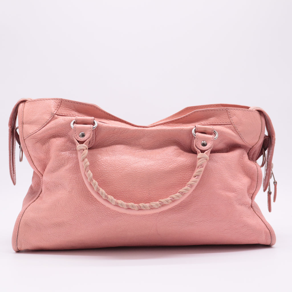 Pink Leather RH Part Time Tote twins