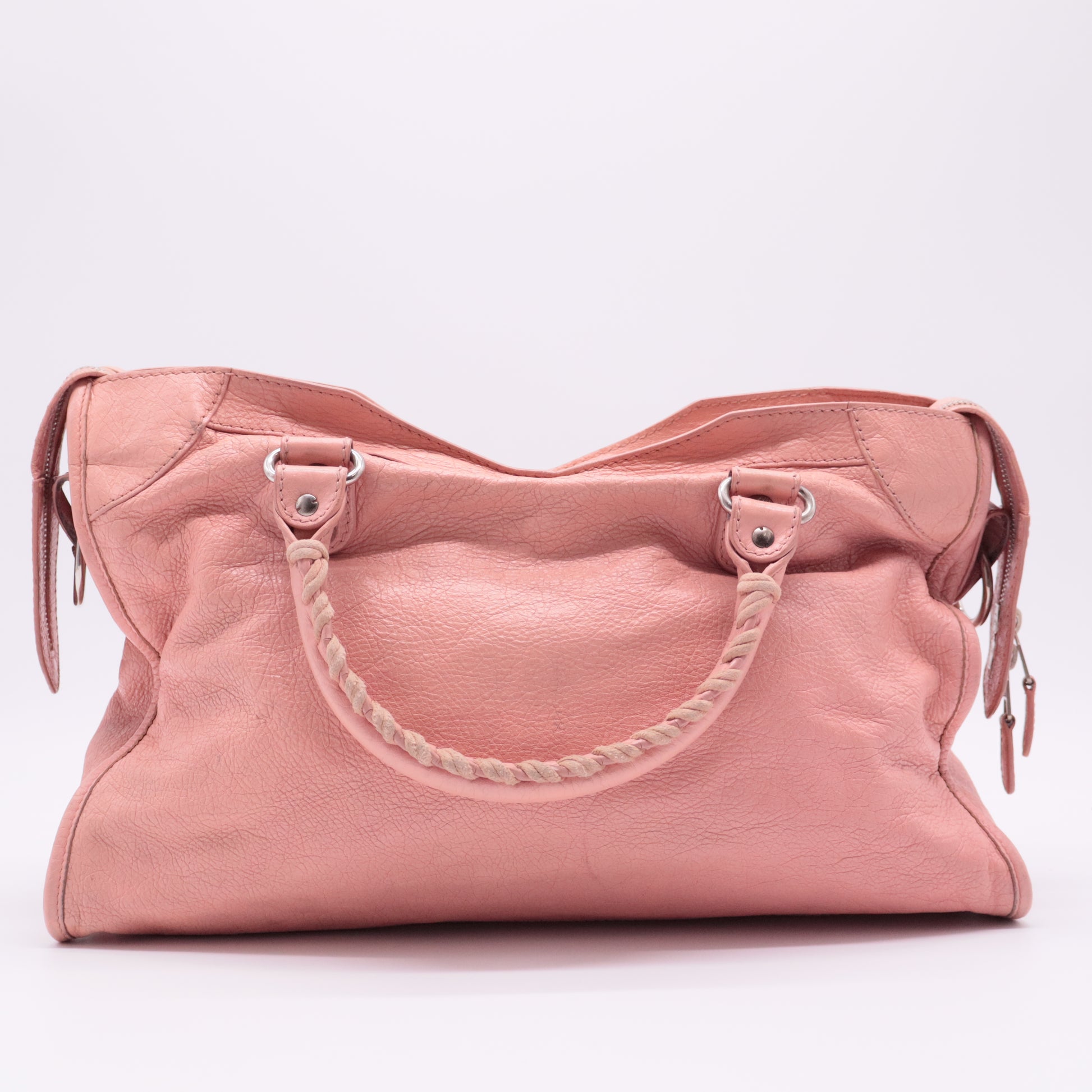 Pink Leather RH Part Time Tote twins