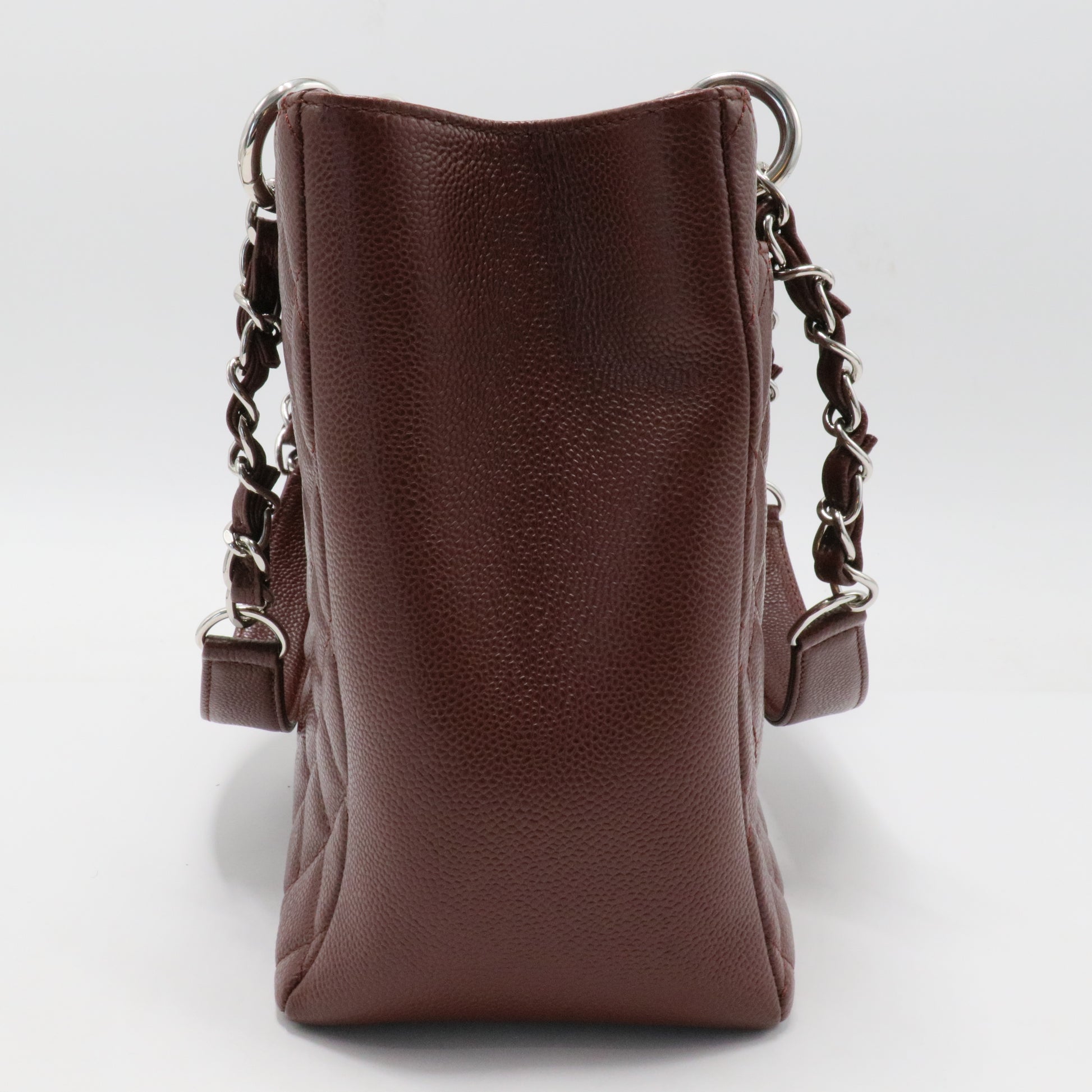 Grand Shopping Tote Quilted Caviar Burgundy