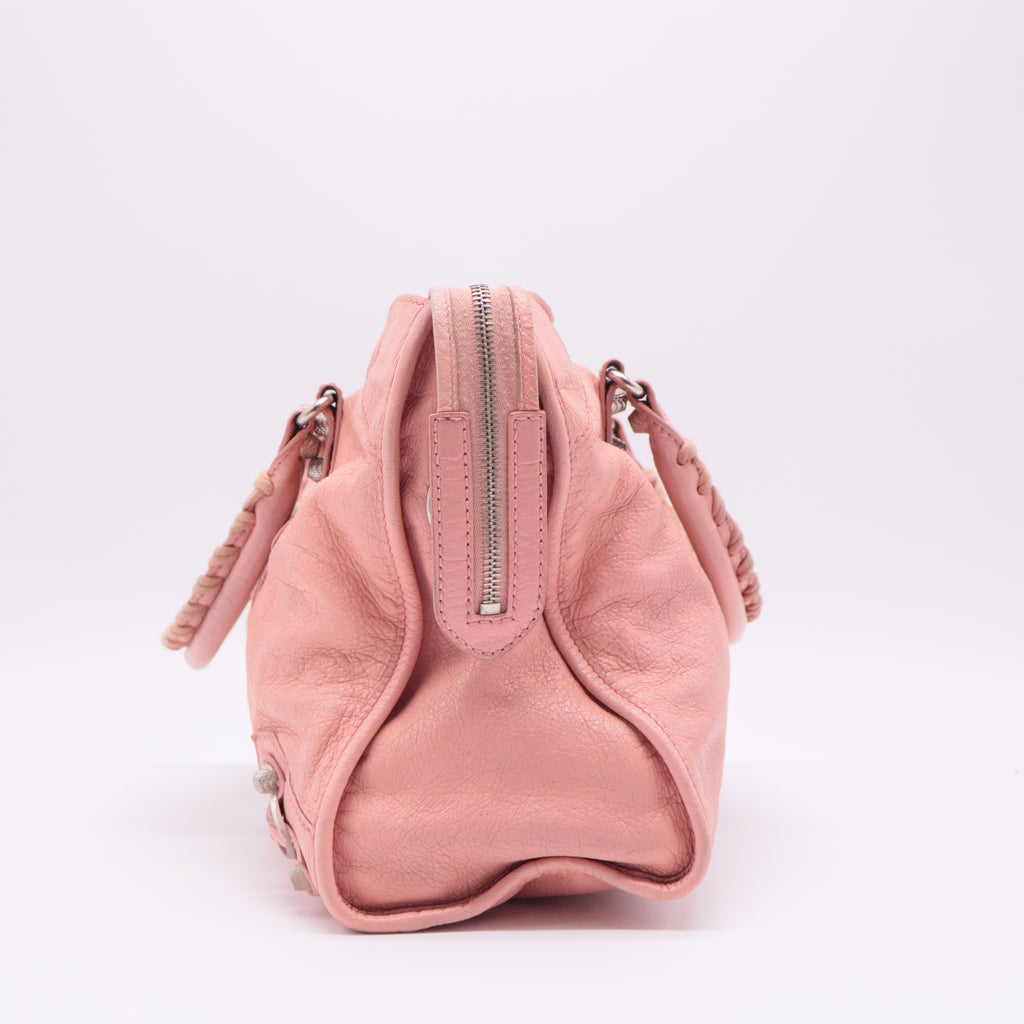 Pink Leather RH Part Time Tote twins