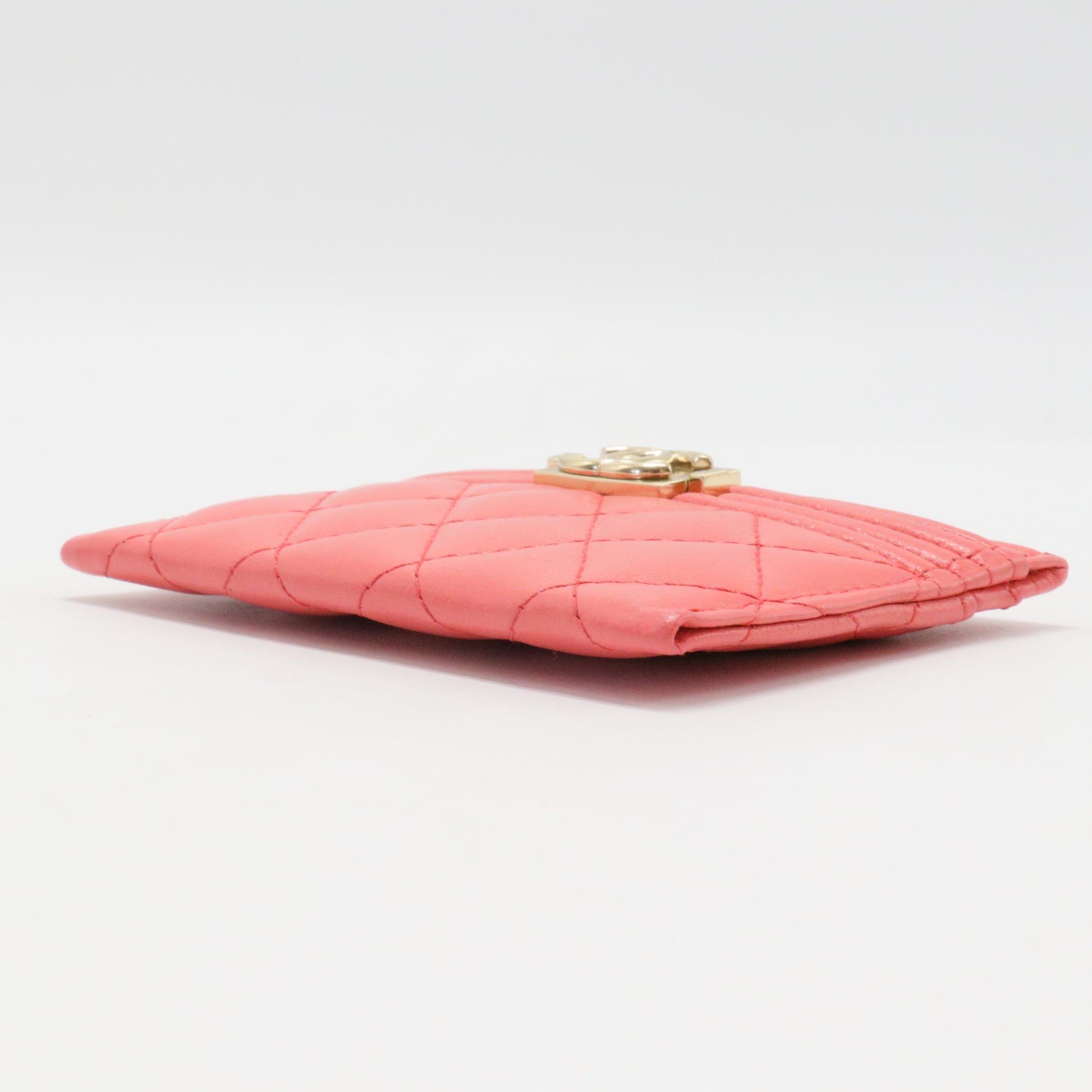Caviar Quilted Boy Card Holder Pink