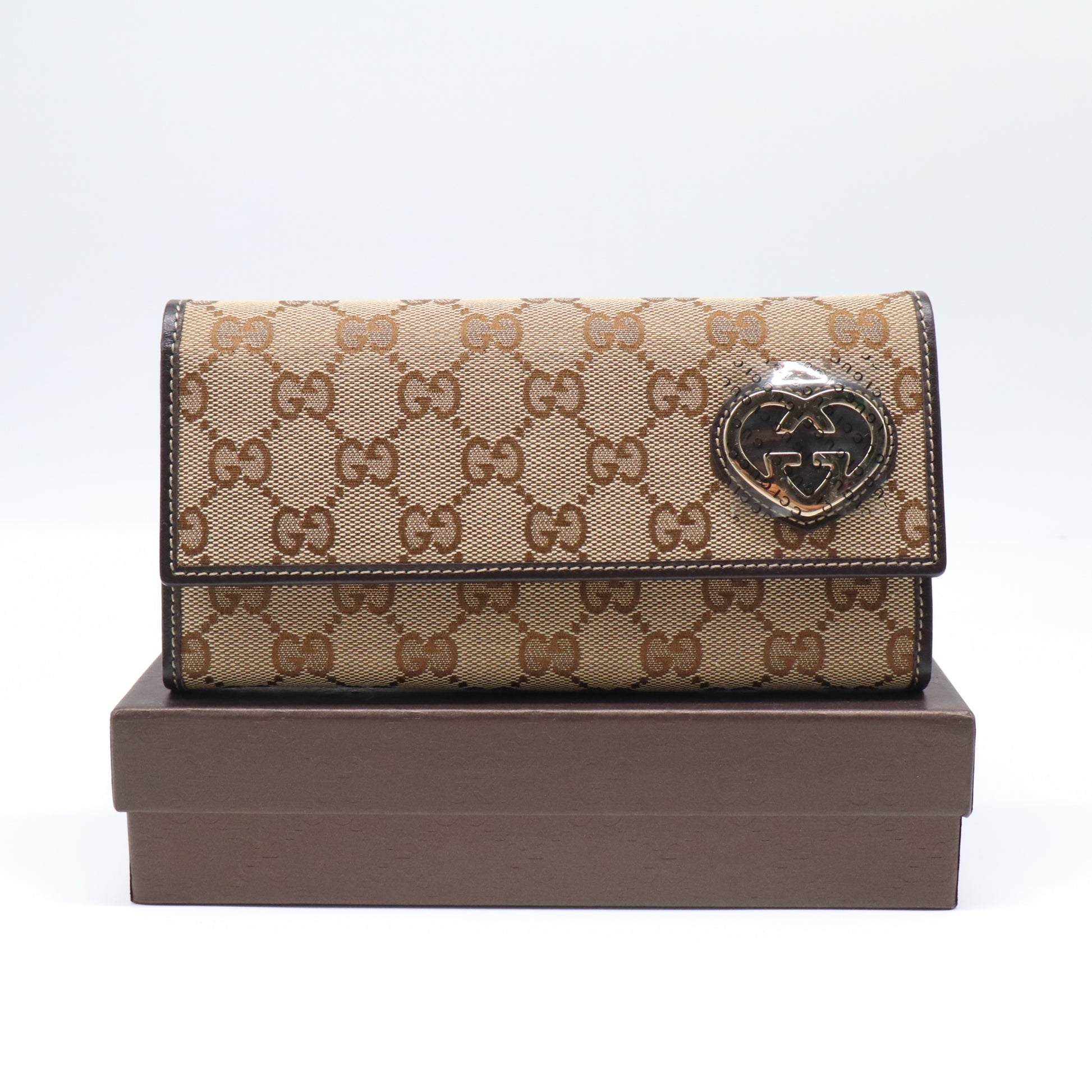 Gucci Monogram Lovely Heart Continental Wallet W21642