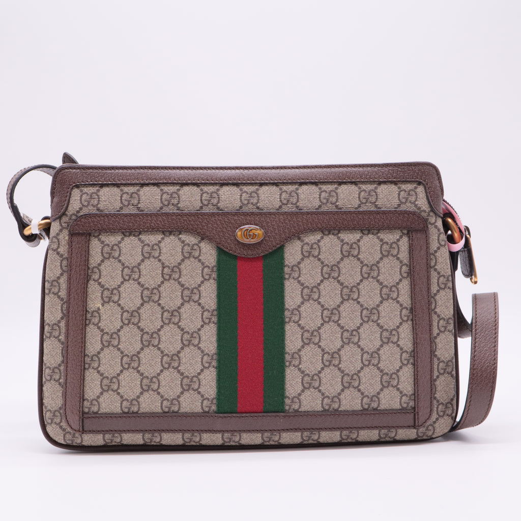 GG Supreme Monogram Web Medium Ophidia Shoulder Bag twins