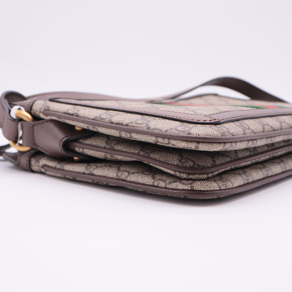 GG Supreme Monogram Web Medium Ophidia Shoulder Bag twins