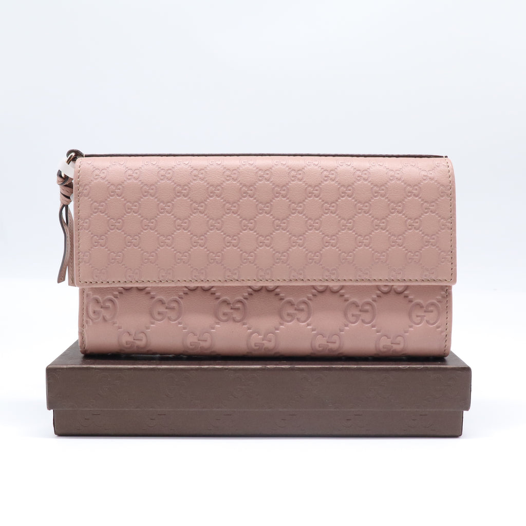Gucci Microguccissima Continental Flap Wallet Pink W21647