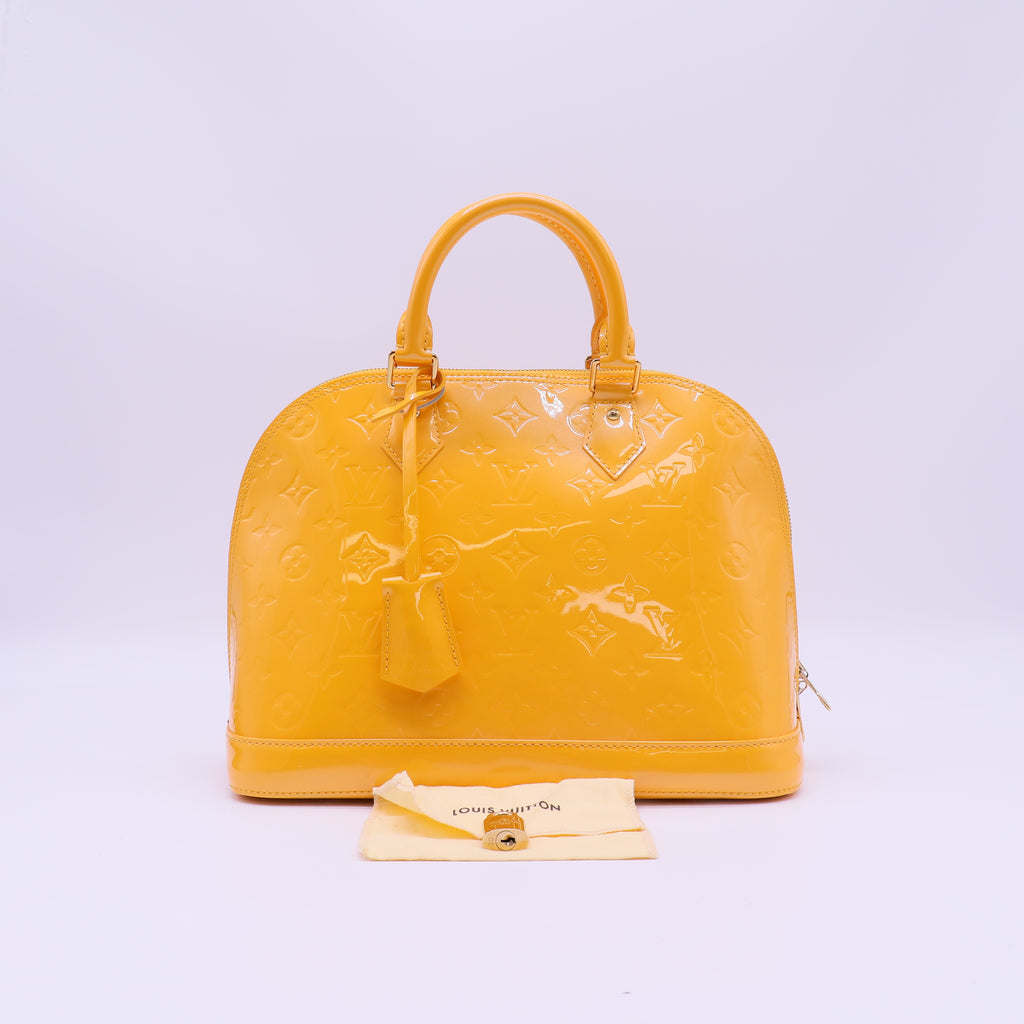 Louis Vuitton Jaune Passion Monogram Vernis Alma PM Bag B22589