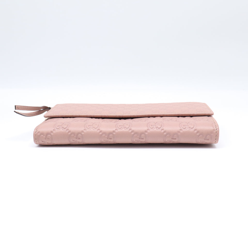 Gucci Microguccissima Continental Flap Wallet Pink W21647
