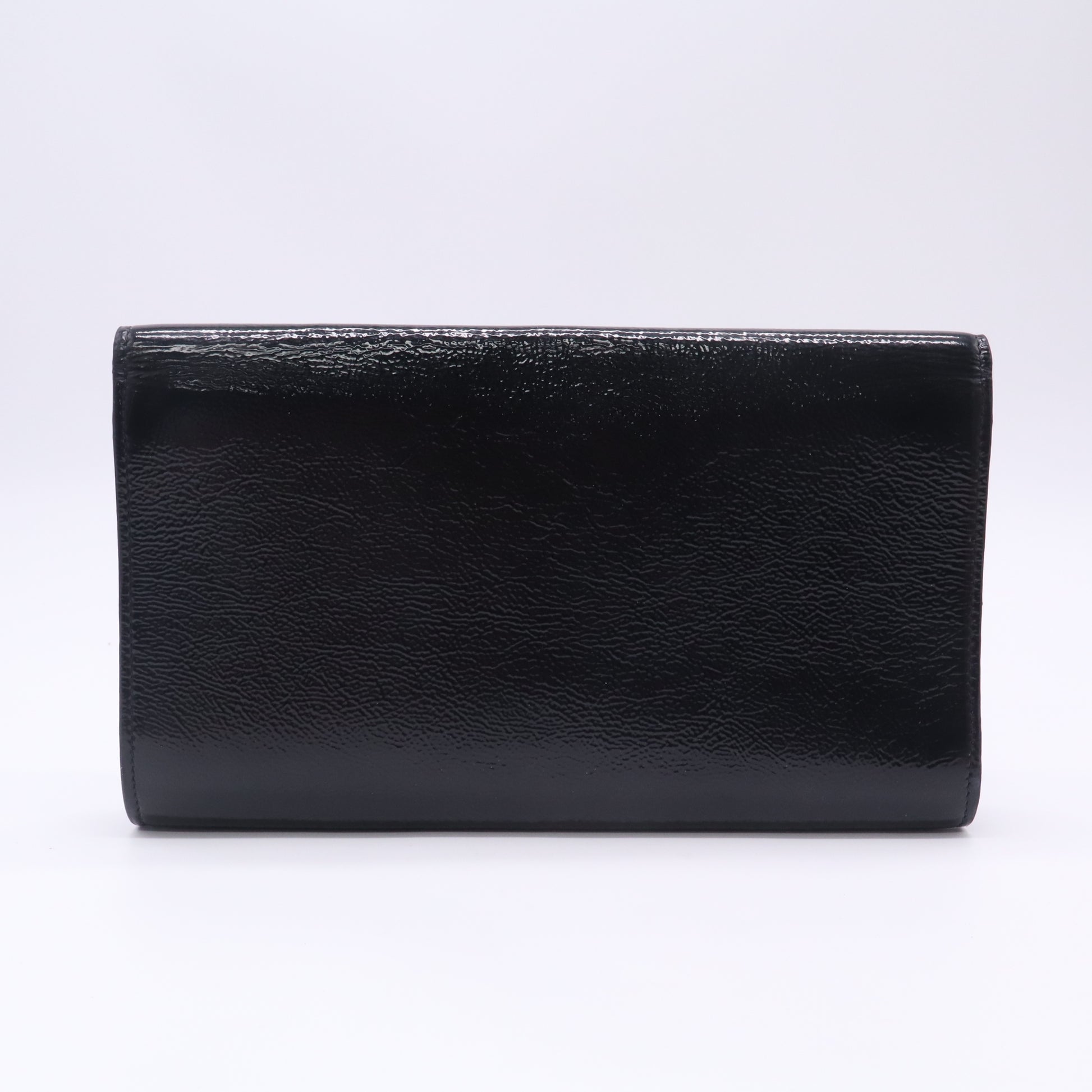 Yves Saint Laurent Black Patent Leather Belle de Jour Flap Clutch W22714