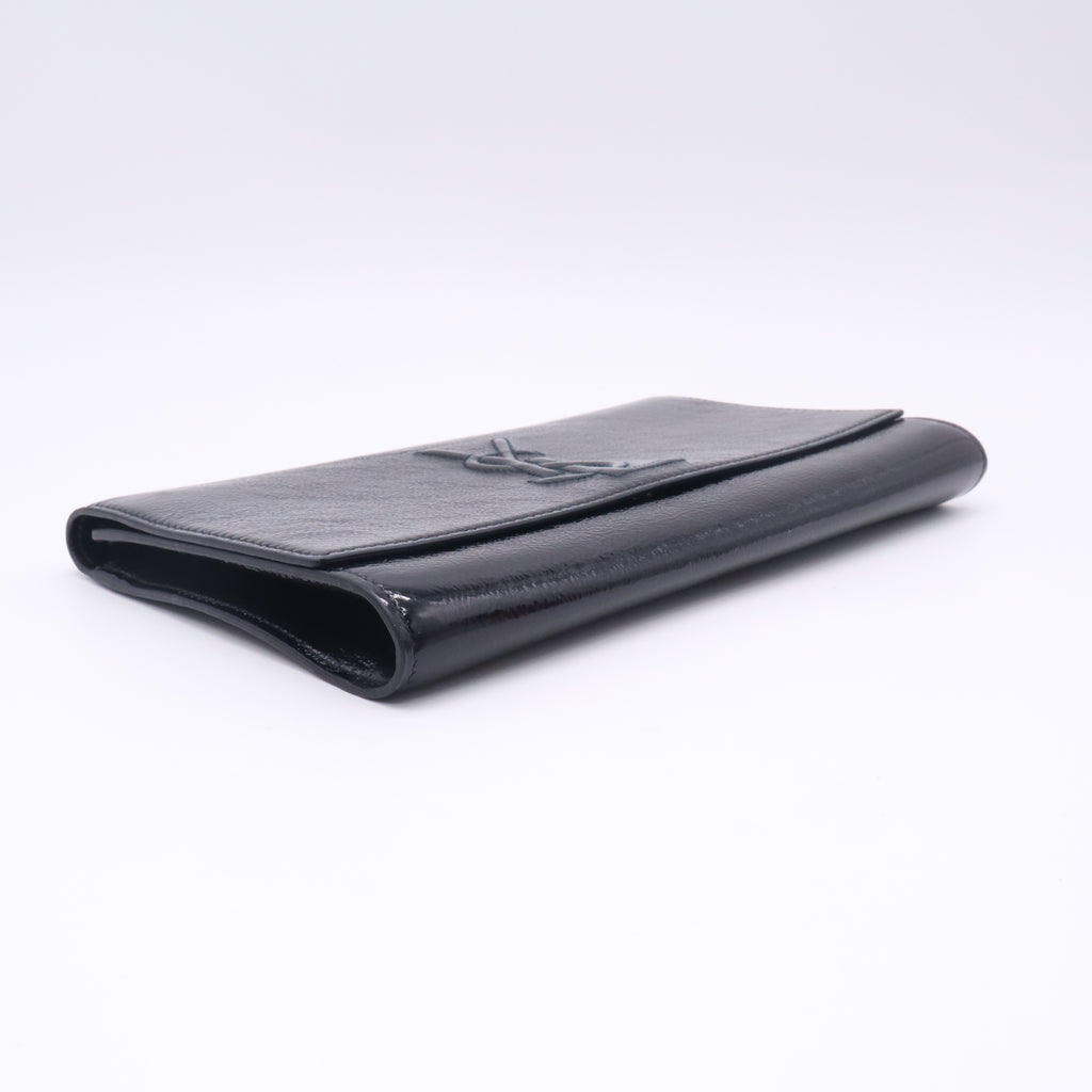 Yves Saint Laurent Black Patent Leather Belle de Jour Flap Clutch W22714