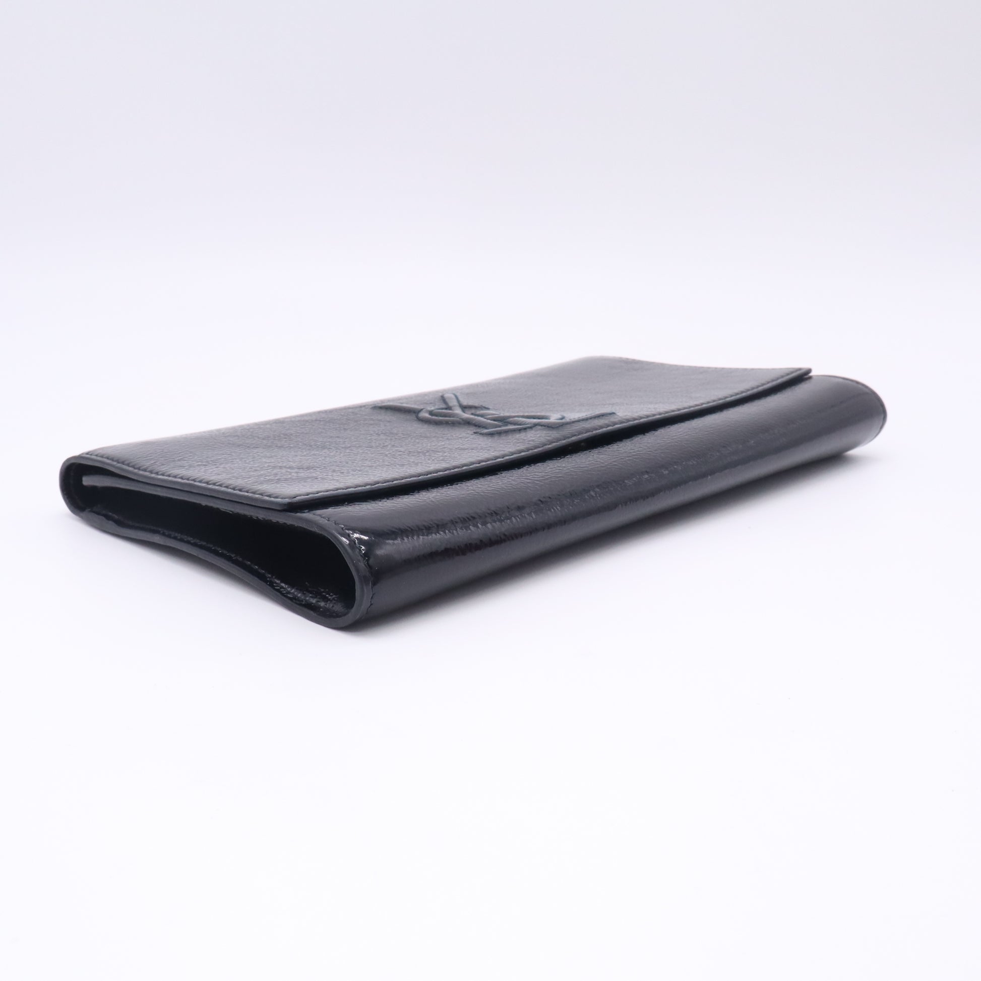Yves Saint Laurent Black Patent Leather Belle de Jour Flap Clutch W22714
