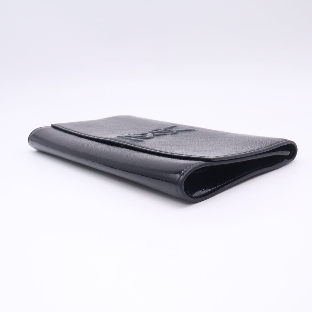 Yves Saint Laurent Black Patent Leather Belle de Jour Flap Clutch W22714