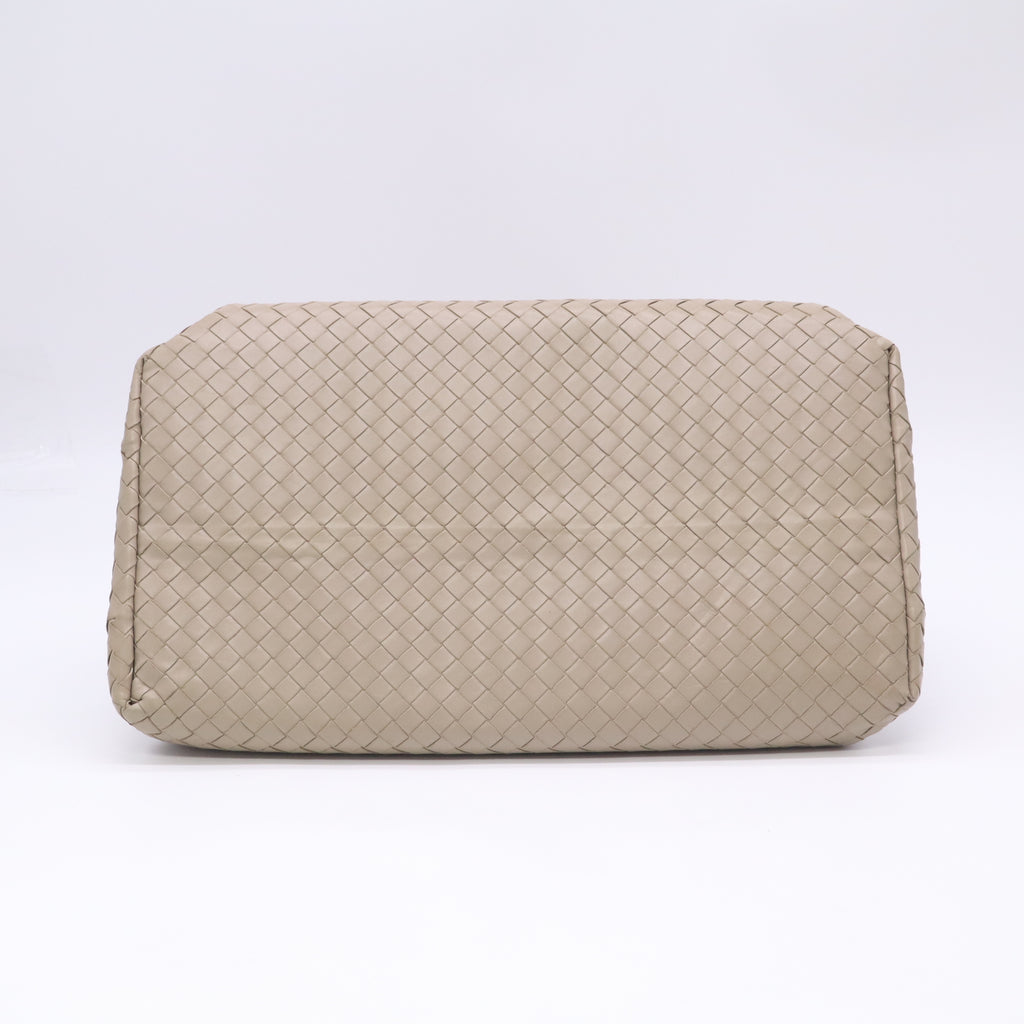 Bottega Veneta Large Roma Tote Bag Lambskin Intrecciato Nappa Grey B24053