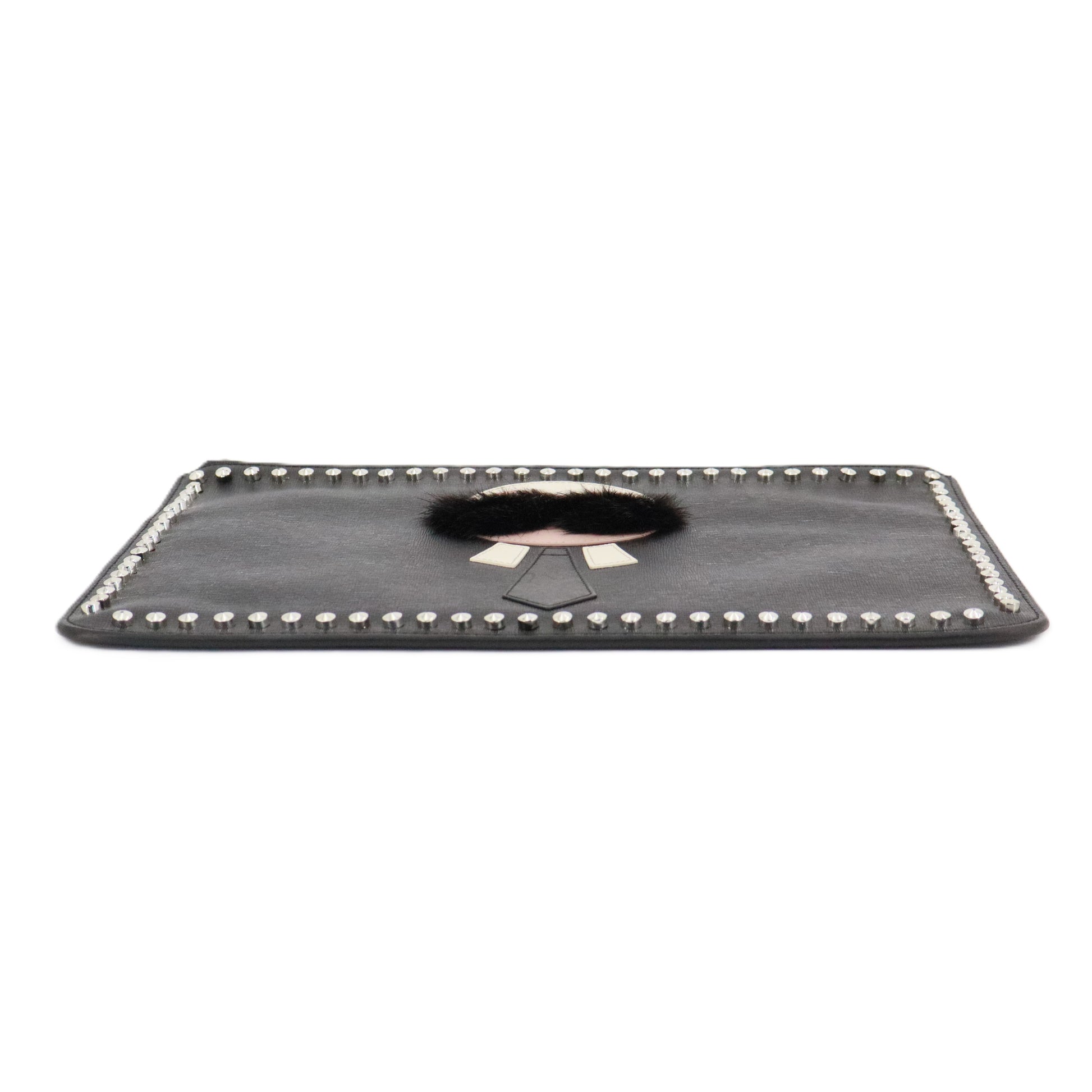 Karlito Pouch Studded Saffiano Leather Medium