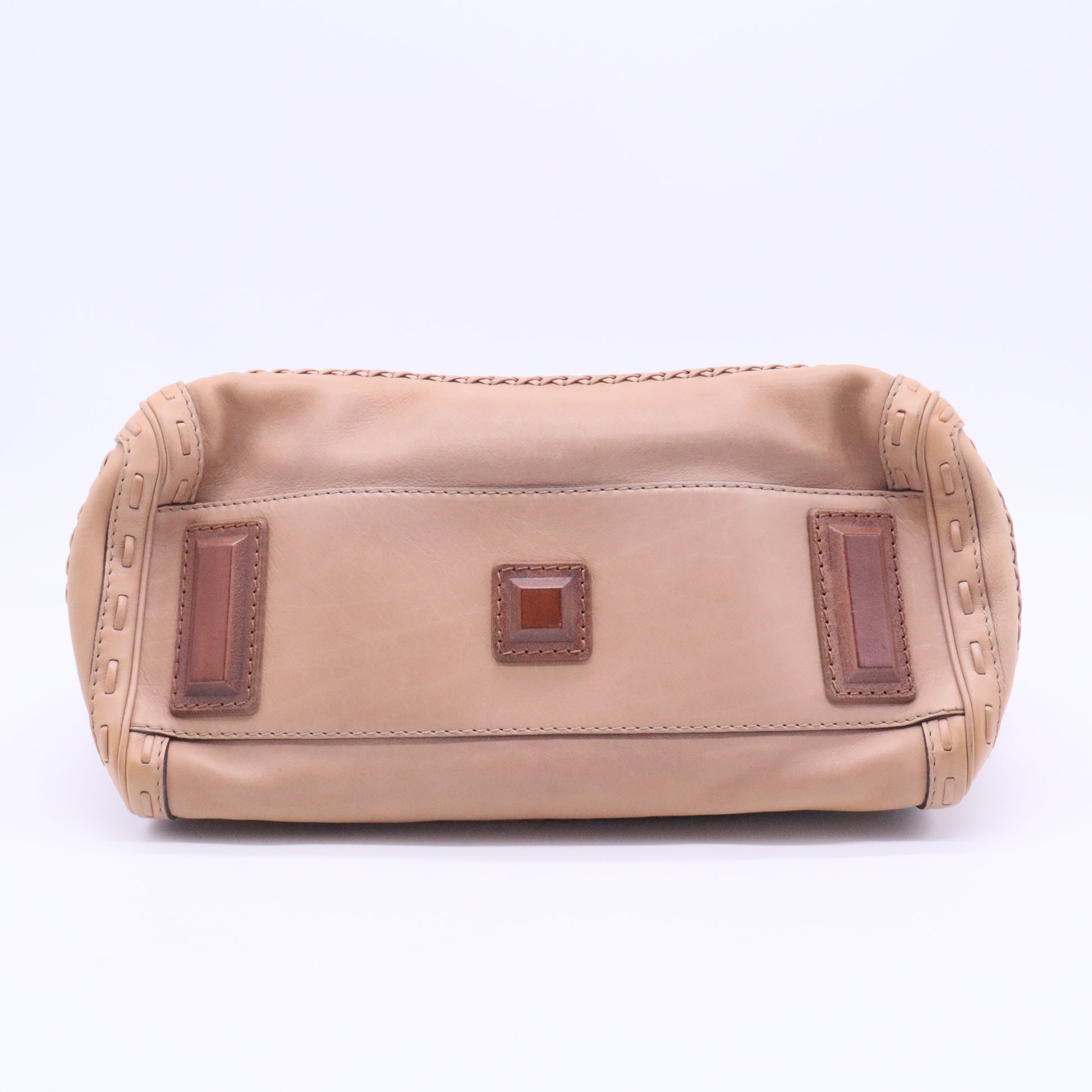 Gucci Brown Leather Medium Handmade Top Handle Satchel twins
