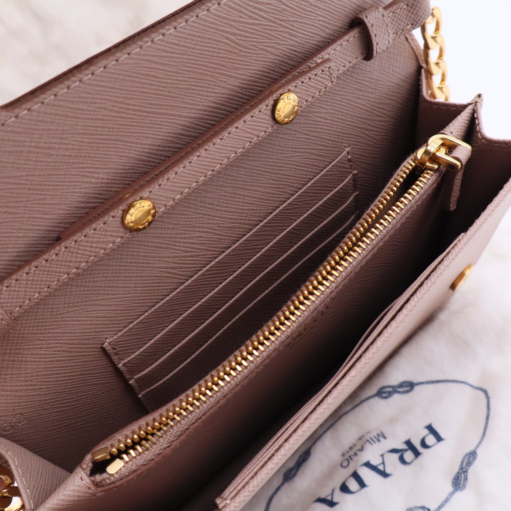 Chain Wallet Crossbody Saffiano Leather Twins LDJ3053