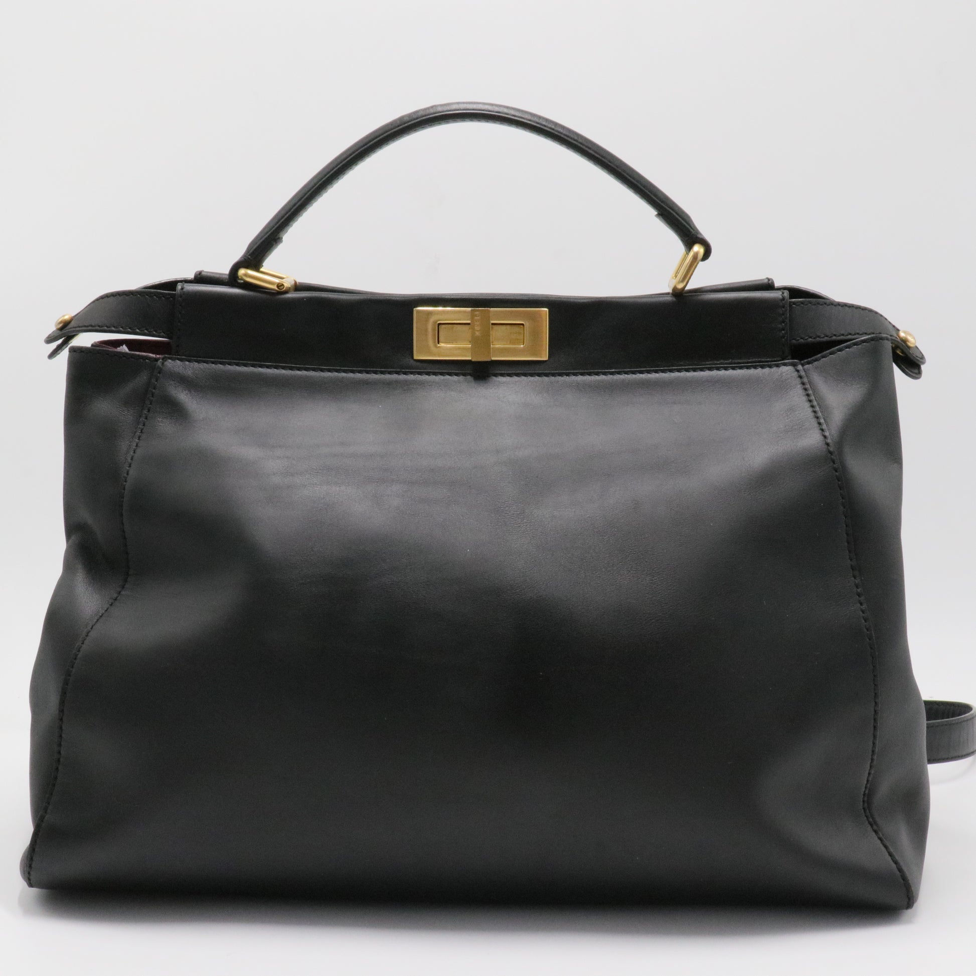 Peekaboo Bag Leather with Printed and Zucca Canvas Interior Large