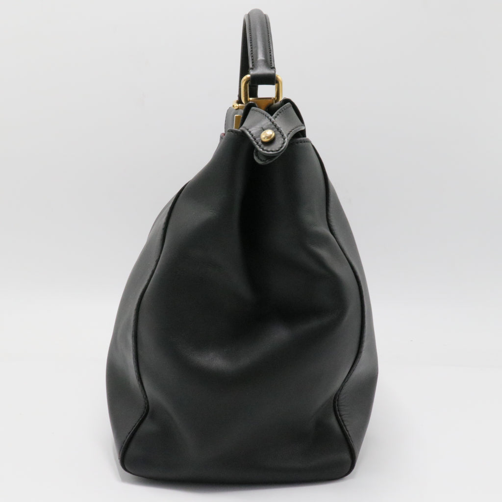 Peekaboo Bag Leather with Printed and Zucca Canvas Interior Large