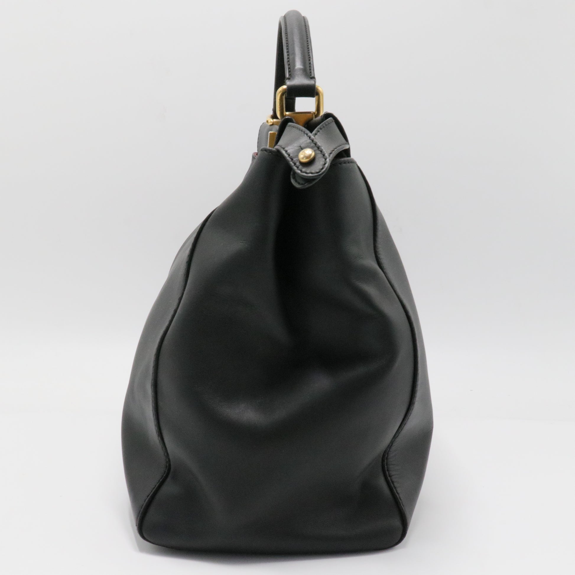 Peekaboo Bag Leather with Printed and Zucca Canvas Interior Large