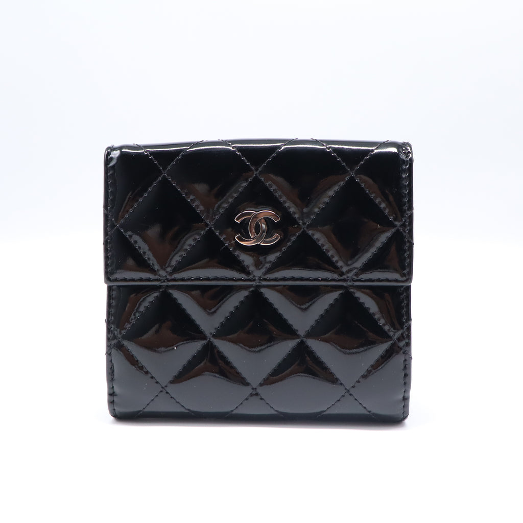 Chanel Patent Quilted Small Flap Wallet W21629