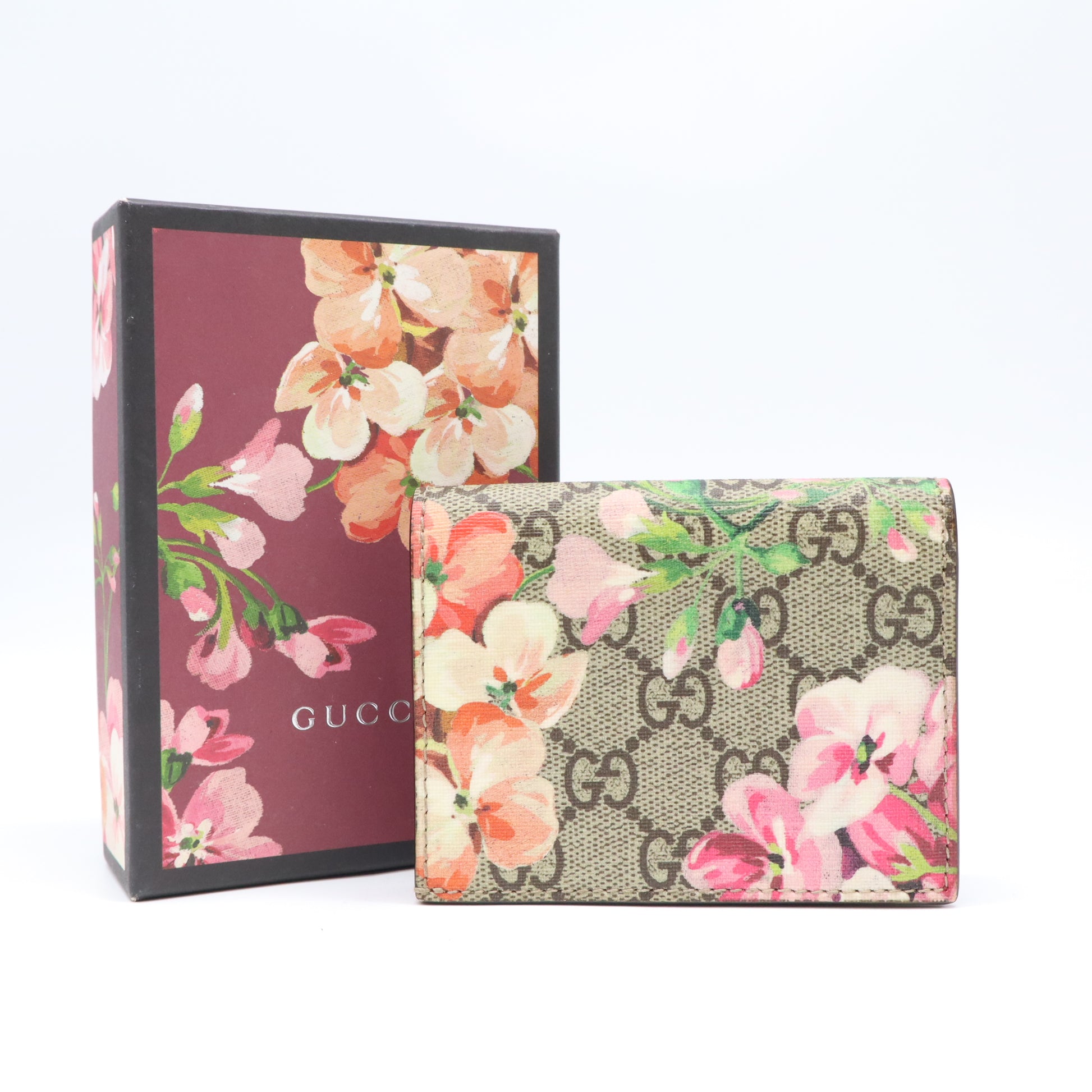 Gucci GG Supreme Blooms French Flap Wallet  W21837