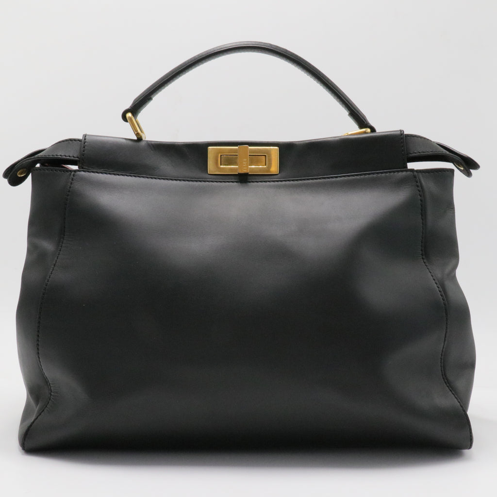 Peekaboo Bag Leather with Printed and Zucca Canvas Interior Large