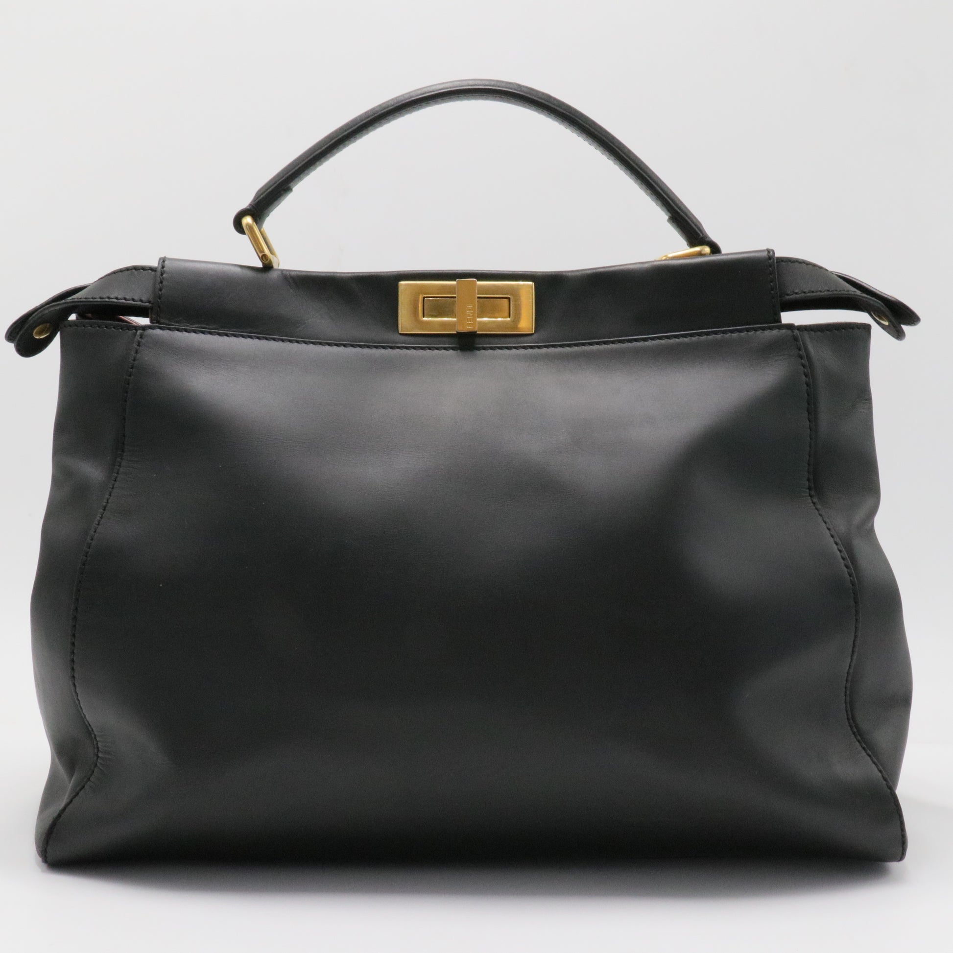 Peekaboo Bag Leather with Printed and Zucca Canvas Interior Large