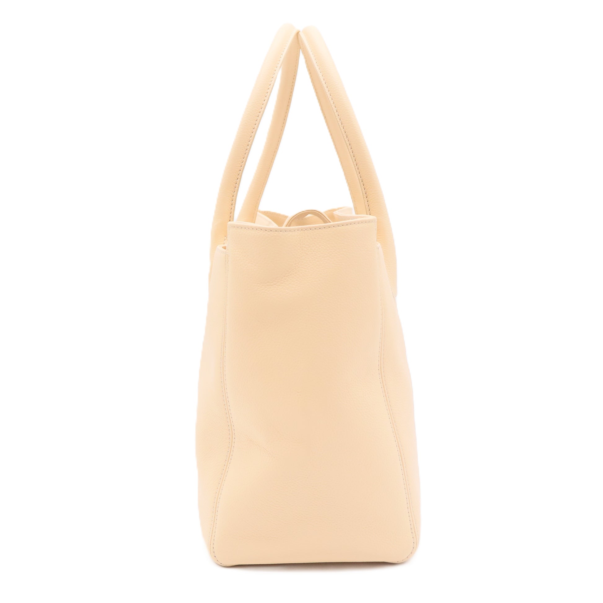 Calfskin Cerf Executive Shopper Tote Beige Clair